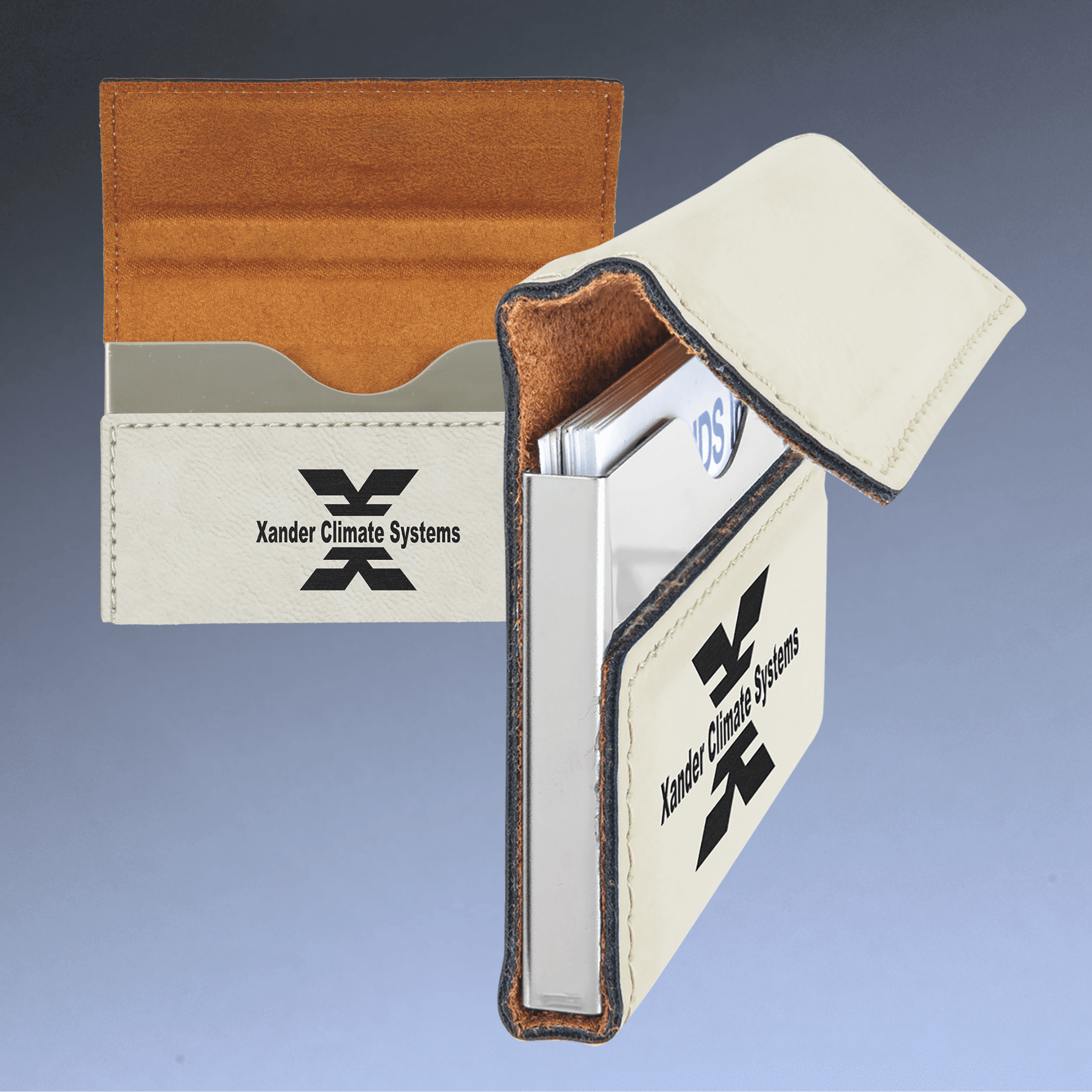 Personalized Business Card Case - Hard Shell and Magnetic Closure Black/Gold