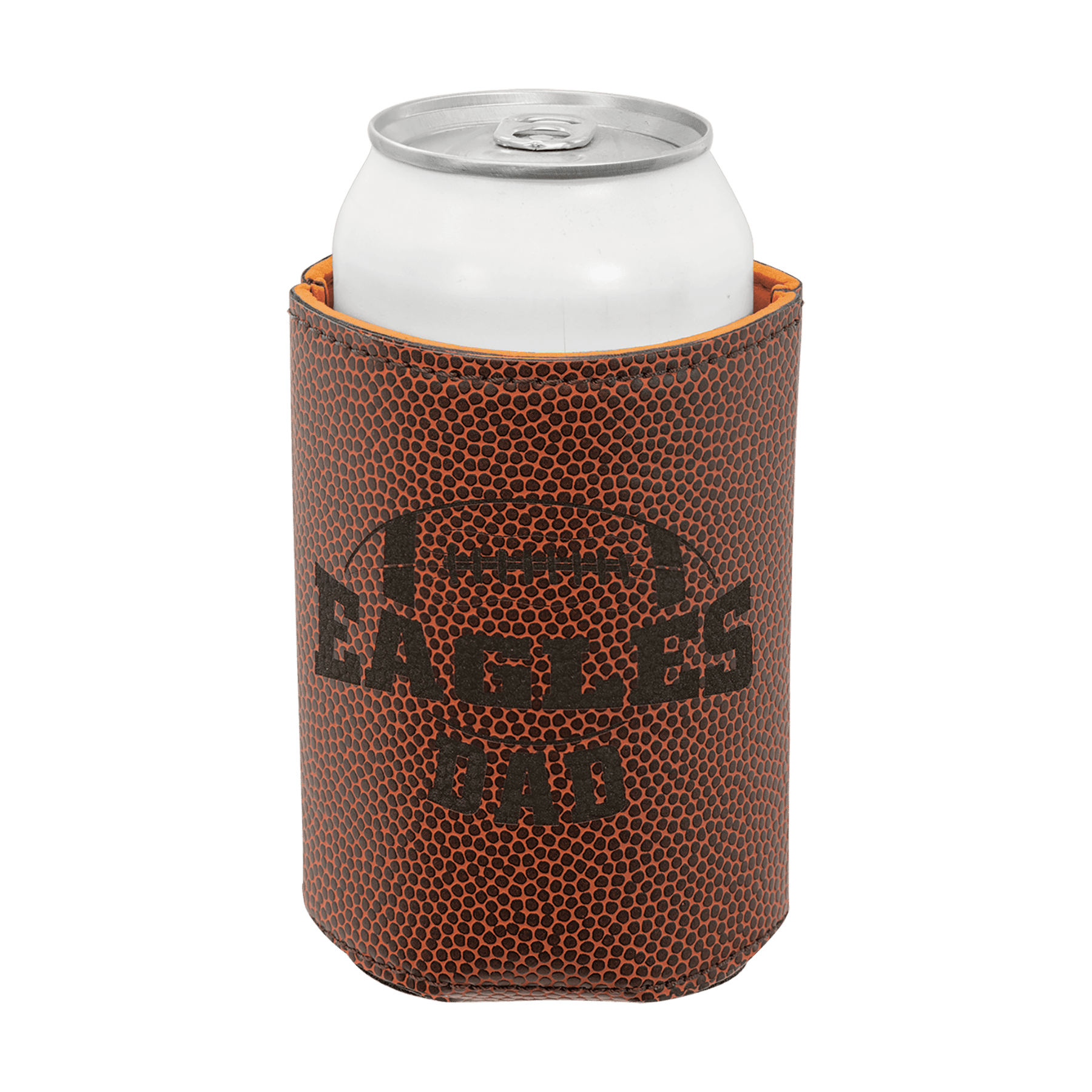 Personalized Beverage Holders – Leatherette & Cork with Custom Engraving Football / Regular Beverage Holder / Football Leatherette