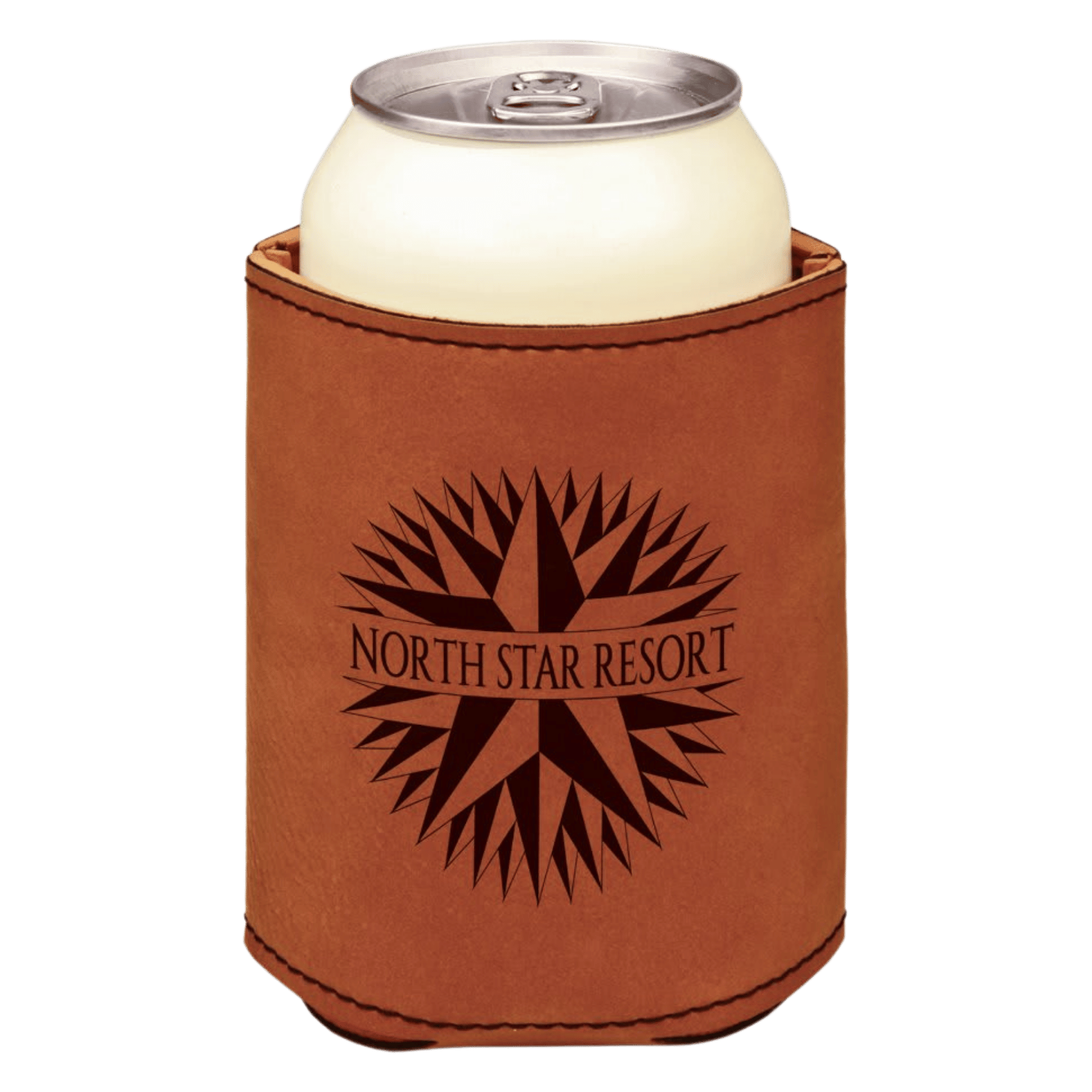 Personalized Beverage Holders – Leatherette & Cork with Custom Engraving Rawhide / Regular Beverage Holder / Leatherette
