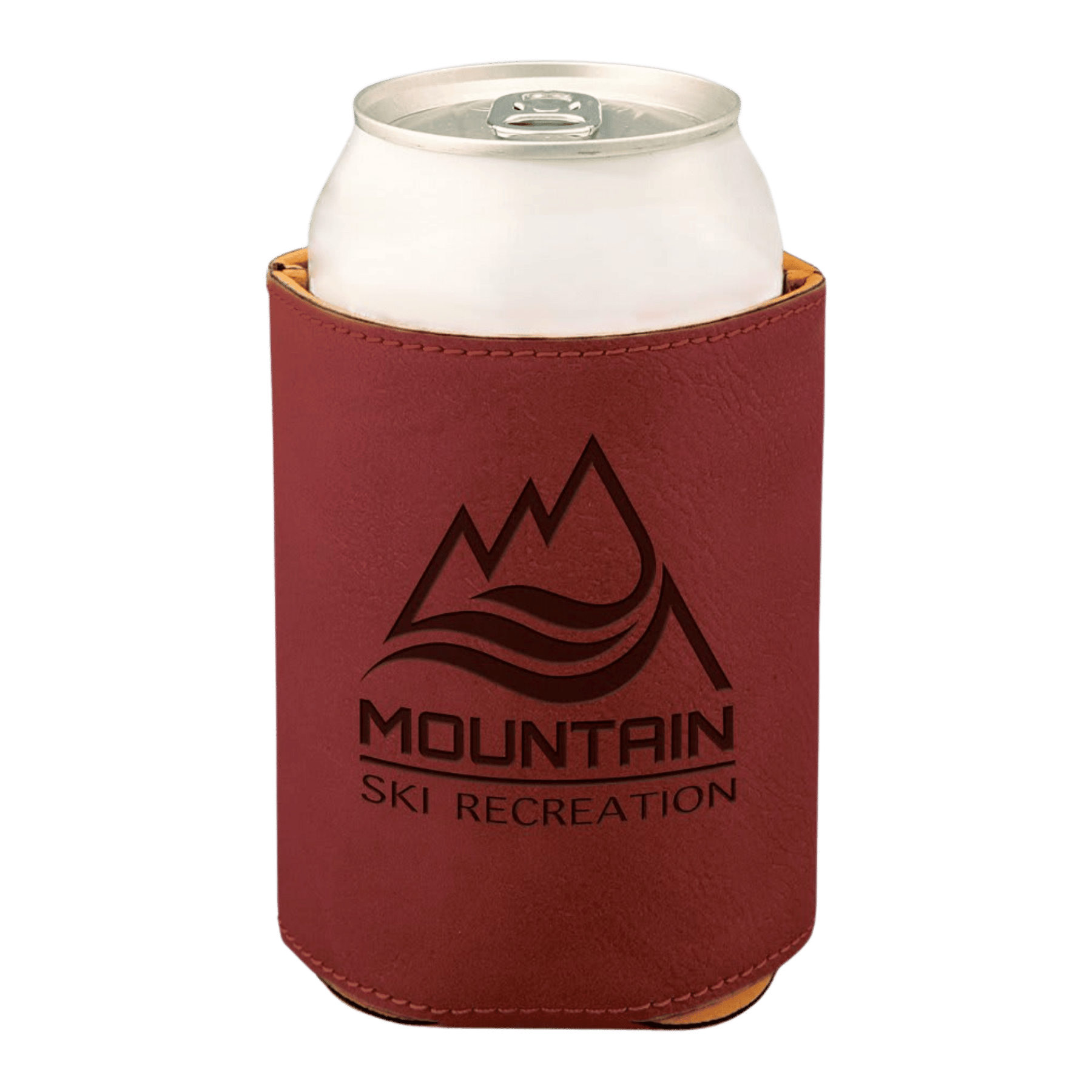 Personalized Beverage Holders – Leatherette & Cork with Custom Engraving Rose / Regular Beverage Holder / Leatherette