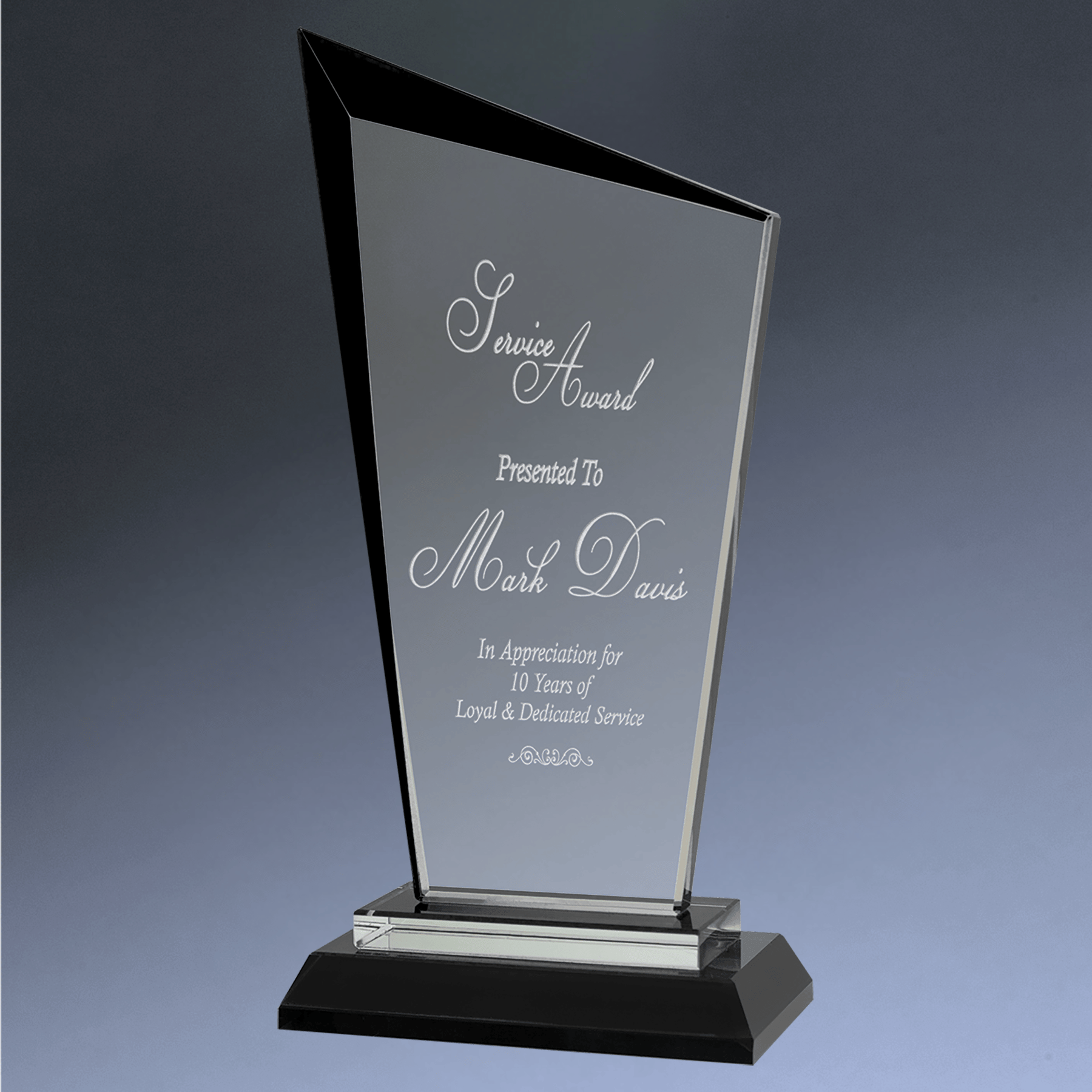 Razor Glass Awards – Custom Engraved for Contemporary Recognition