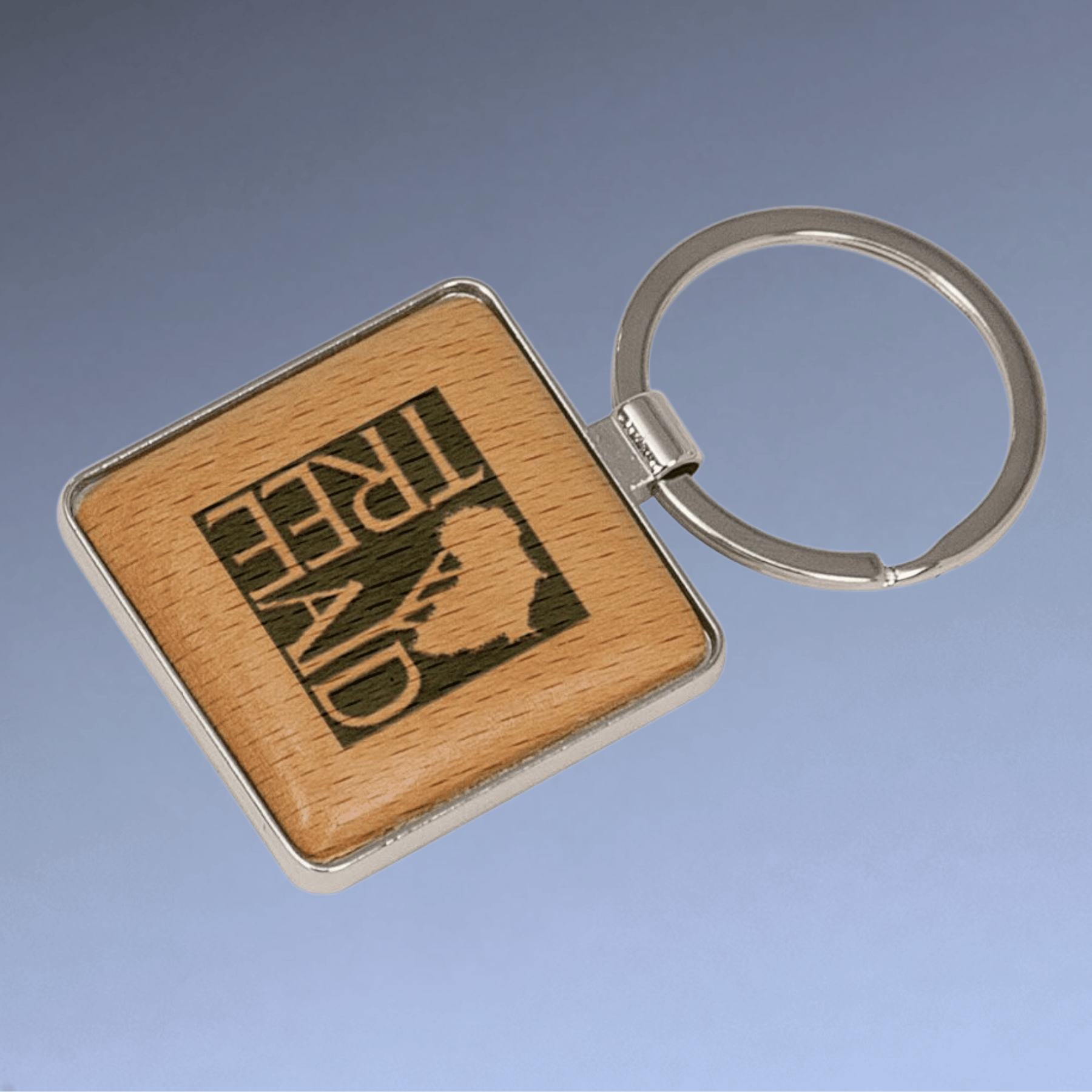 Wood Keychains – Natural Beechwood with Silver Accents