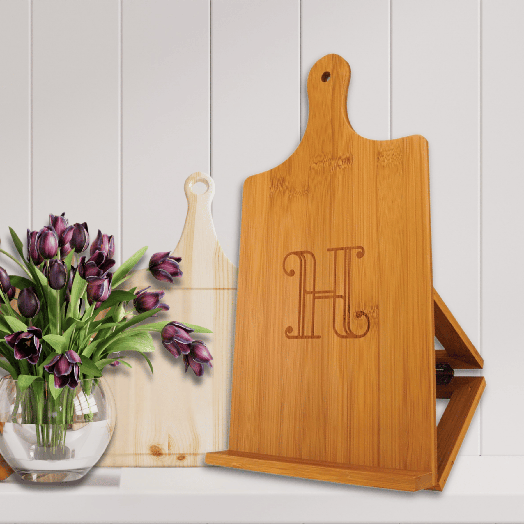 Personalized Bamboo Chef's Easel with Custom Engraving
