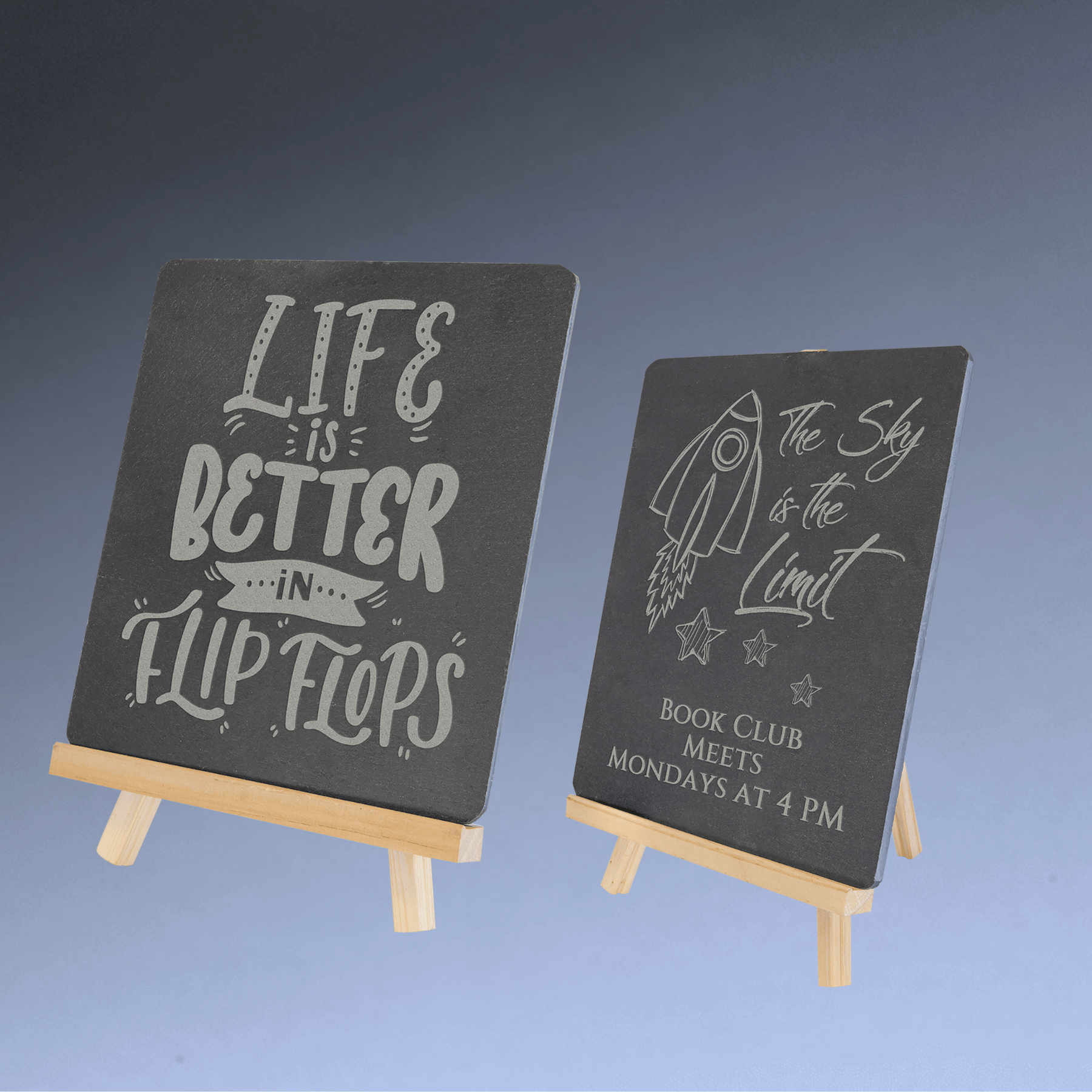 Slate Easel Sign with Custom Engraving - Counter and Table Display 6 3/4" x 7 3/4"