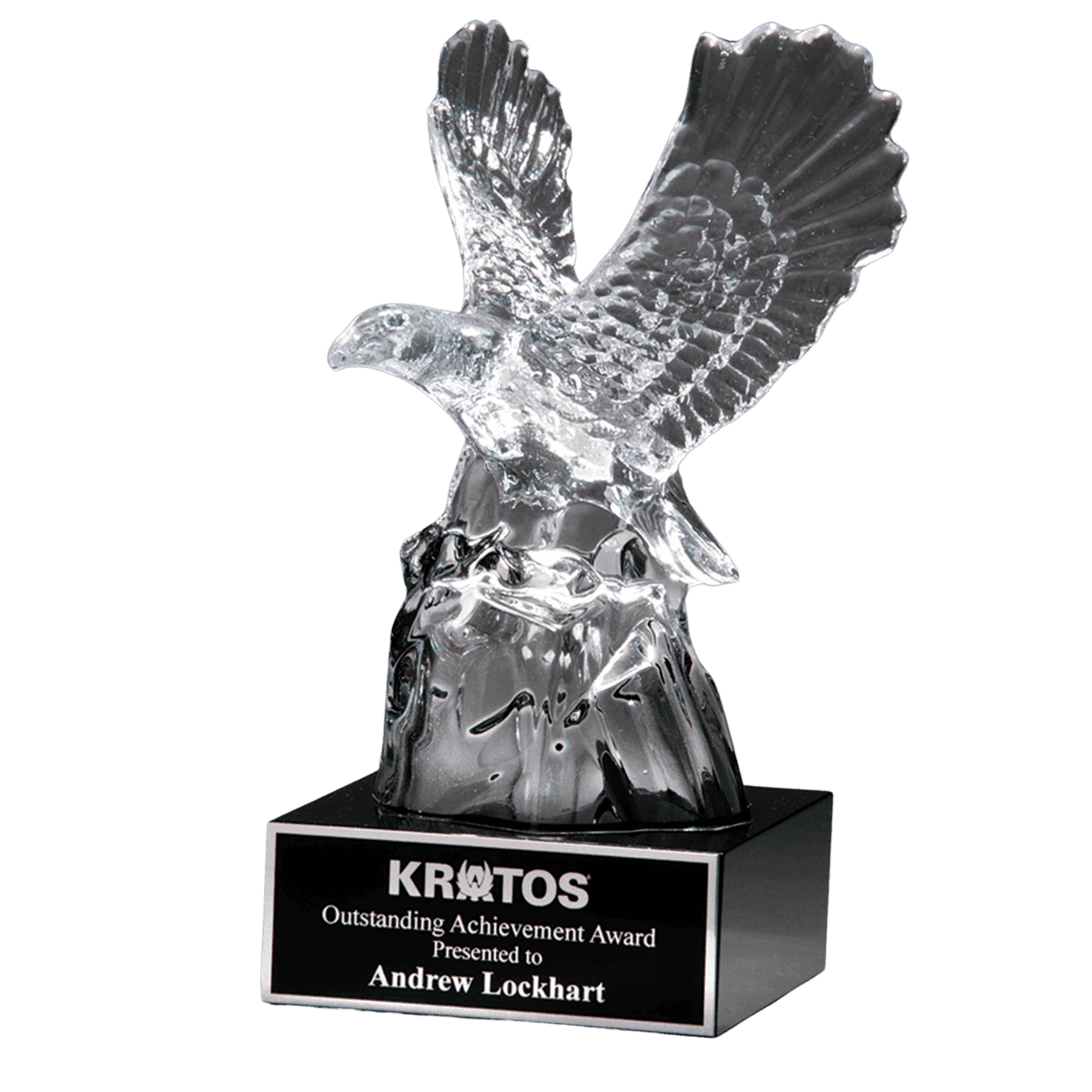 Crystal Eagle Awards for Patriotism, Leadership and Service Eagle Head on Base / 5 3/4" x 3 3/4"