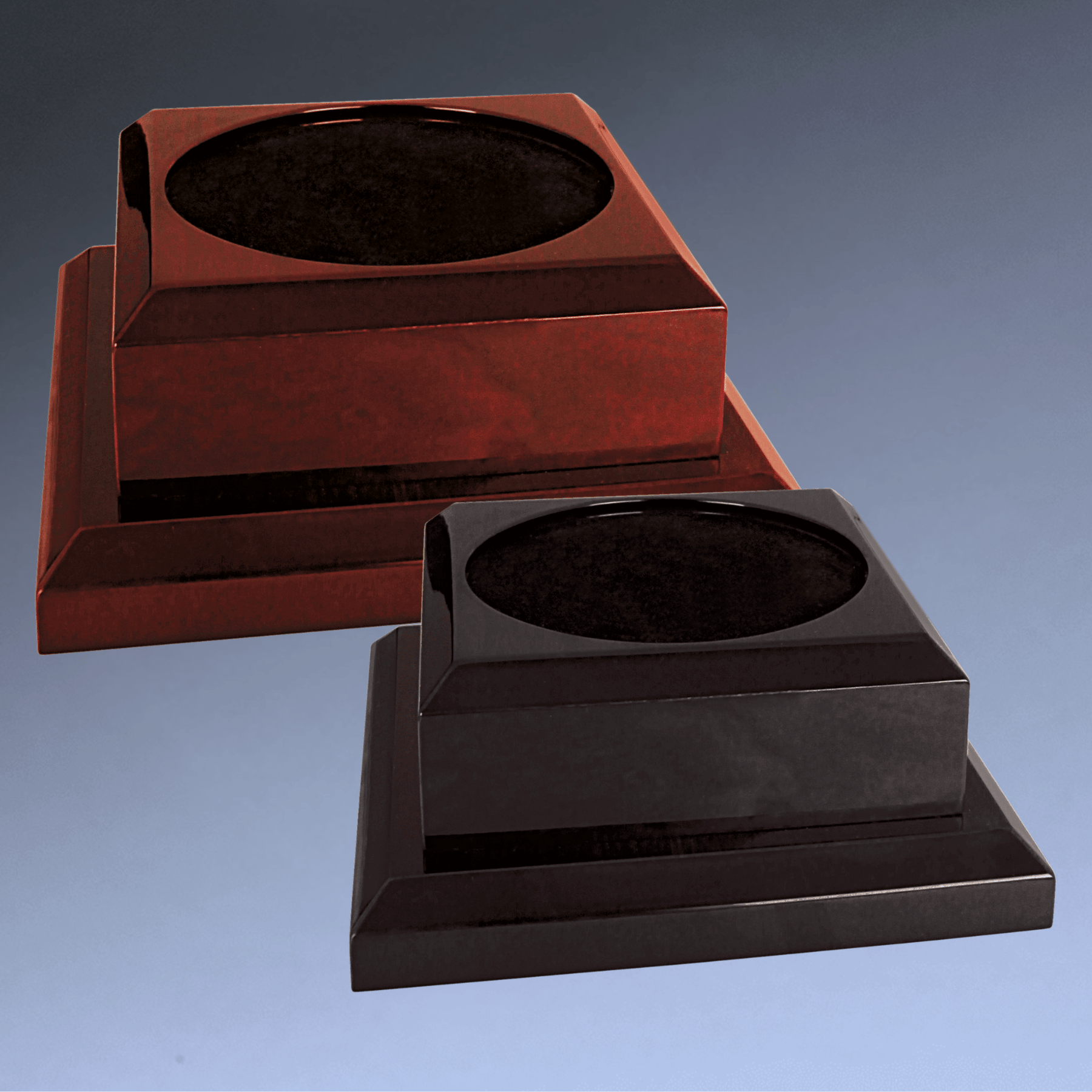 Engraved Royal Piano Finish Pedestal Base for Vases, Awards & Trophies Rosewood or Black Piano Finish