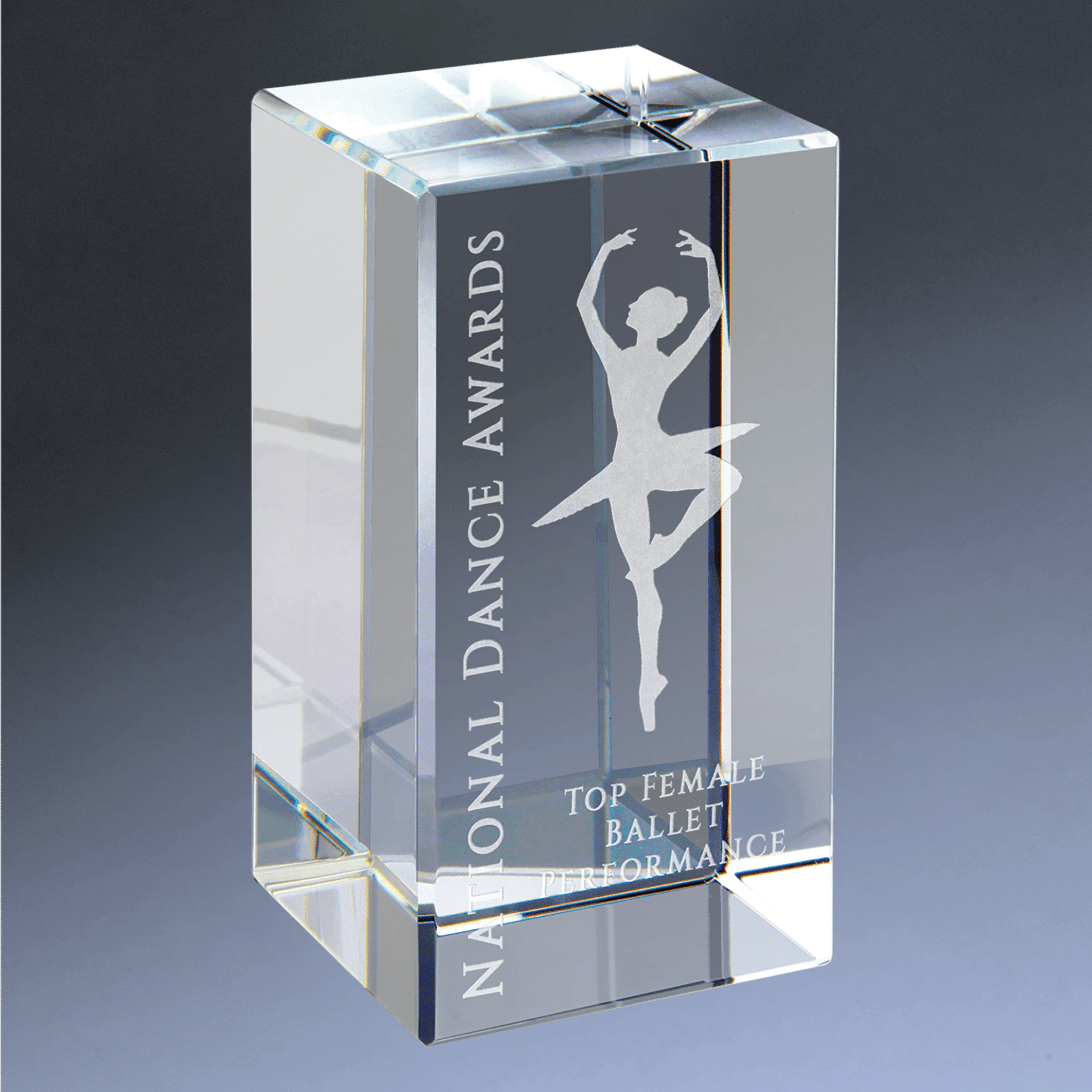 Laser Etched Crystal Cubes and Blocks - Personalized Awards and Gifts Crystal Block / 4" x 2"