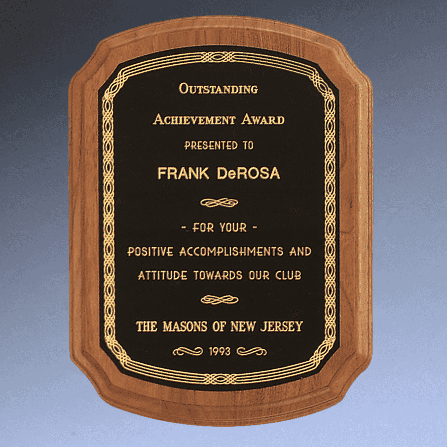 Coventry Series American Walnut Award Plaque - Clipped Corners