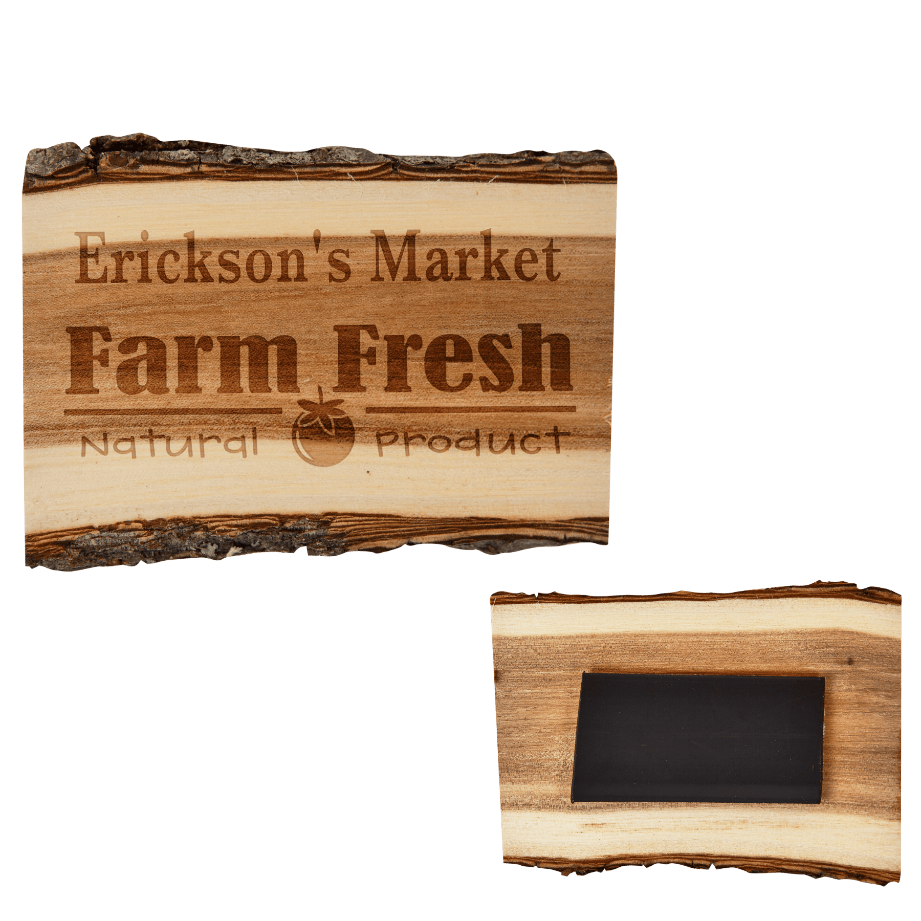 Personalized Log Coasters, Magnets and Plaques - Rustic Decor