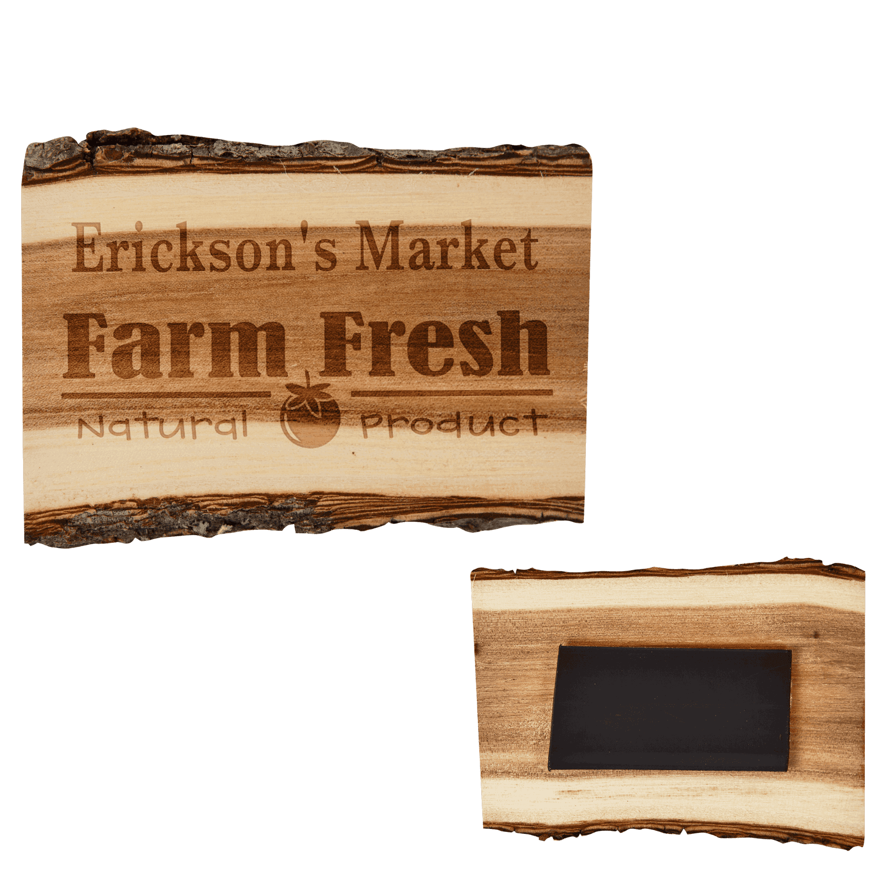 Personalized Log Coasters, Magnets and Plaques - Rustic Decor Magnet / 2" x 3 1/4"