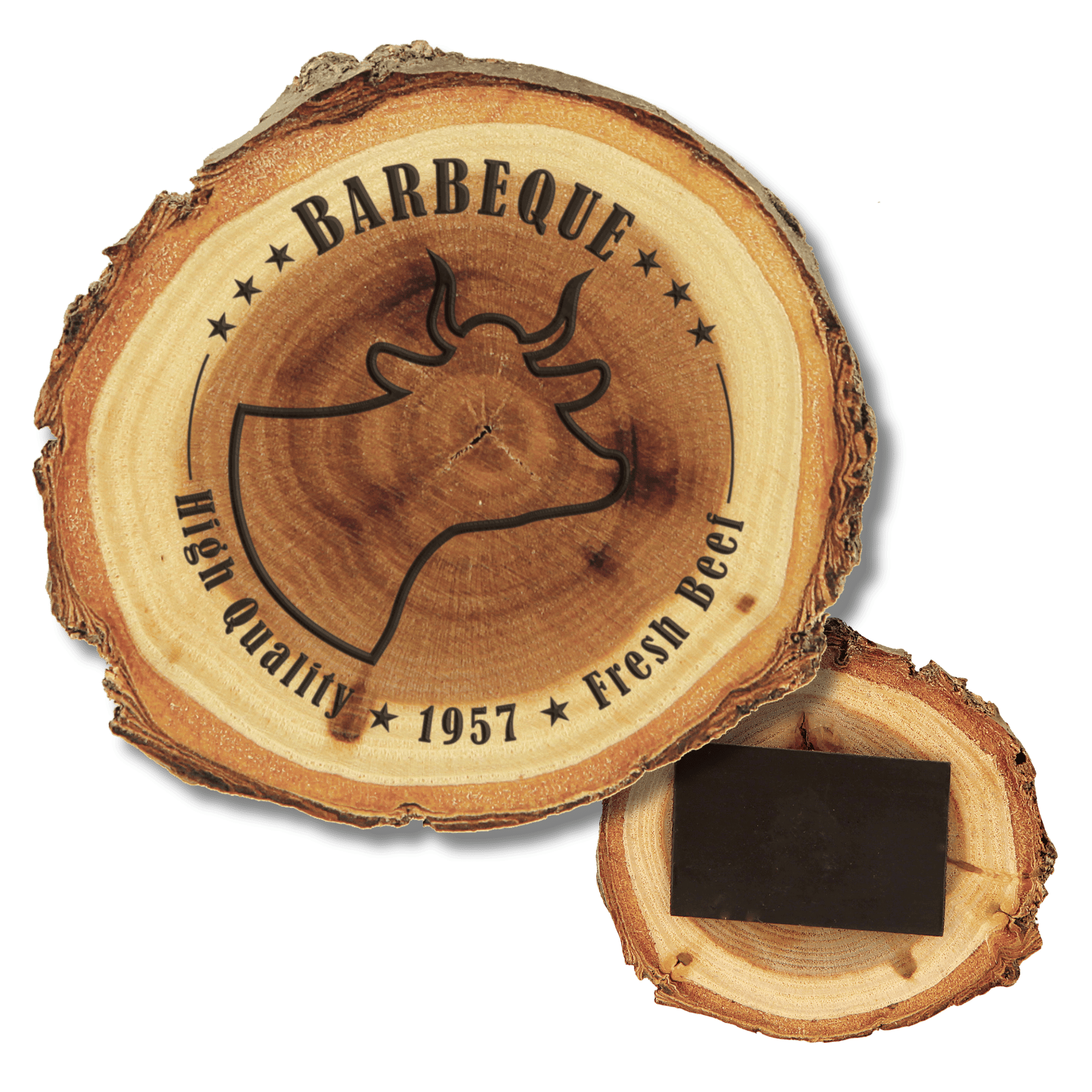 Personalized Log Coasters, Magnets and Plaques - Rustic Decor