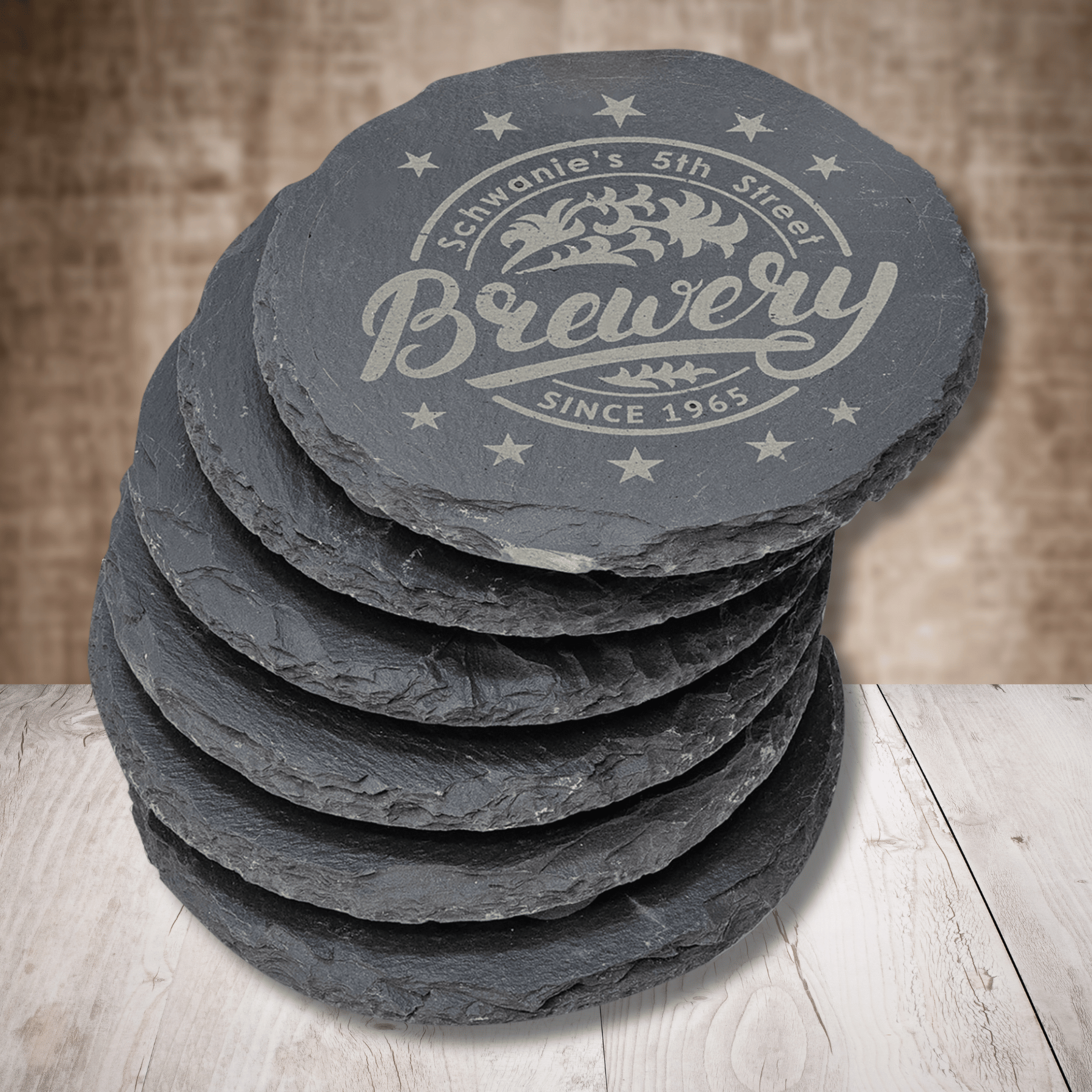 Personalized Slate Coasters and Trivets with Custom Engraving