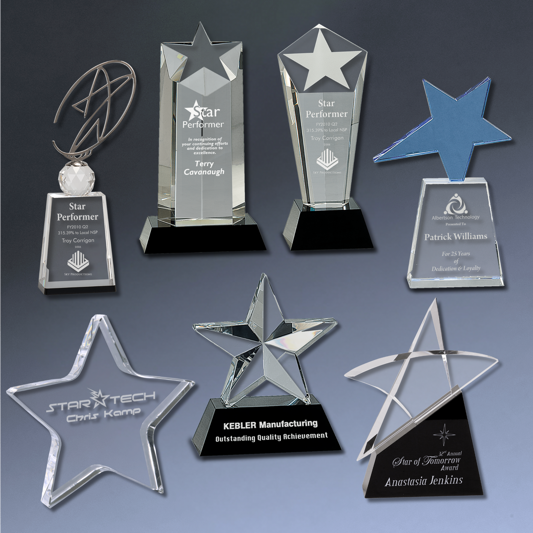 Crystal Star Awards – 3D Crystal Stars, Paperweights and Columns