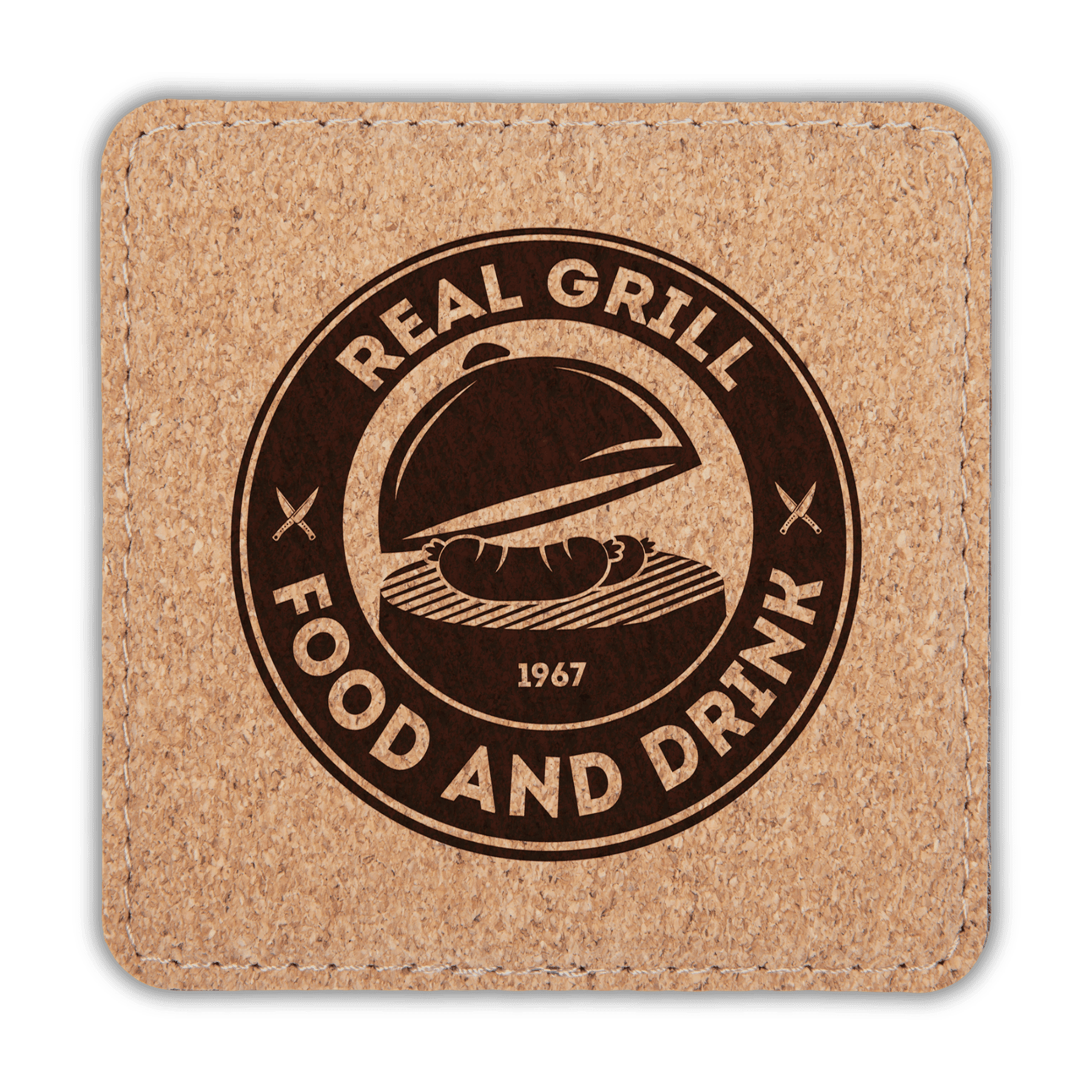Personalized Cork Coasters, Trivets and Gift Sets Premium Cork Coaster - Individual / Square / 4" x 4" x 1/8" Thickness