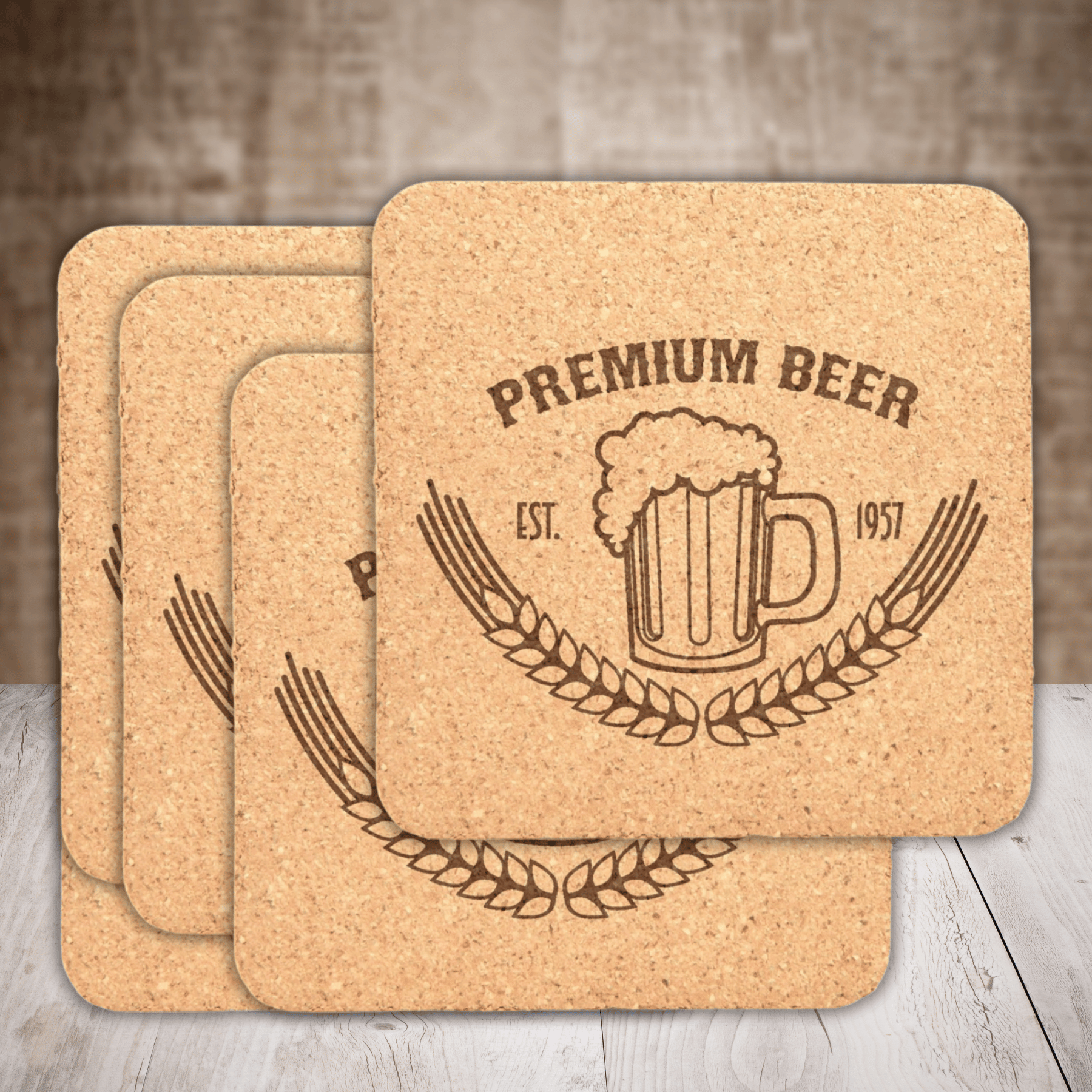 Personalized Cork Coasters, Trivets and Gift Sets