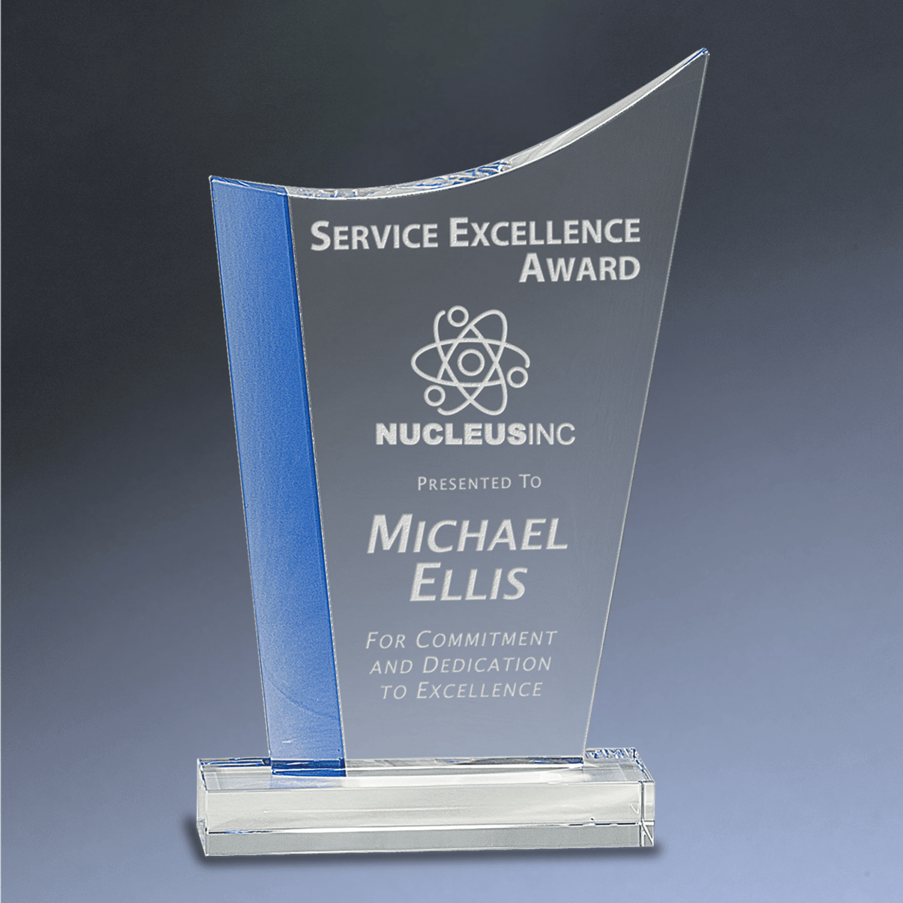 Blue Edge Crystal Awards – Personalized Corporate Recognition