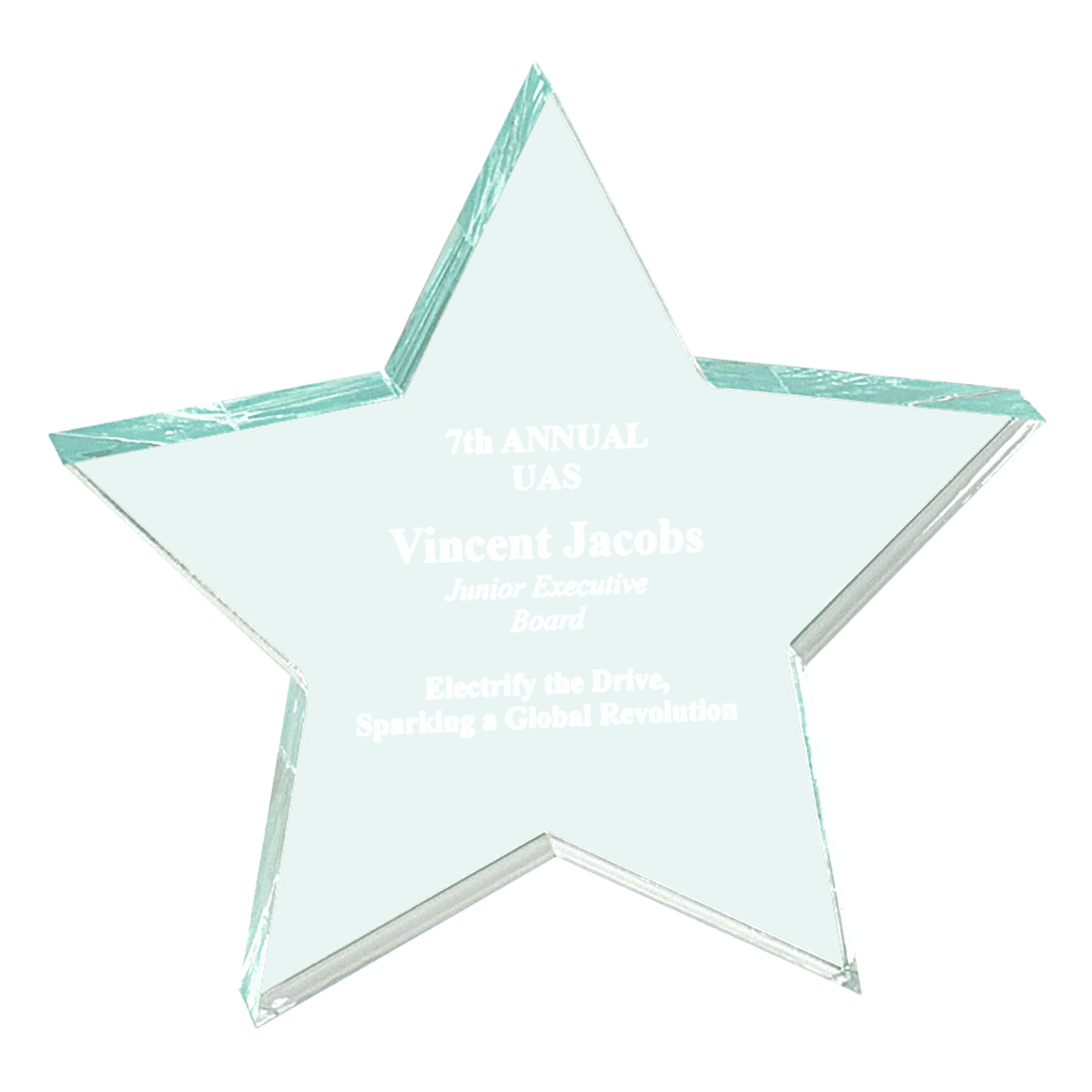 Personalized Acrylic Paperweights for Recognition Awards & Gifts Star / Jade / 4 1/2" x 3 1/2"