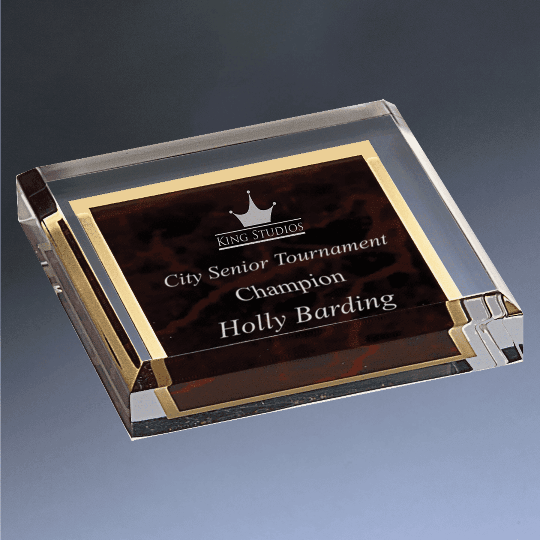 Personalized Acrylic Paperweights for Recognition Awards & Gifts Marbleized / Solid Black / 3 3/4" x 3 3/4"