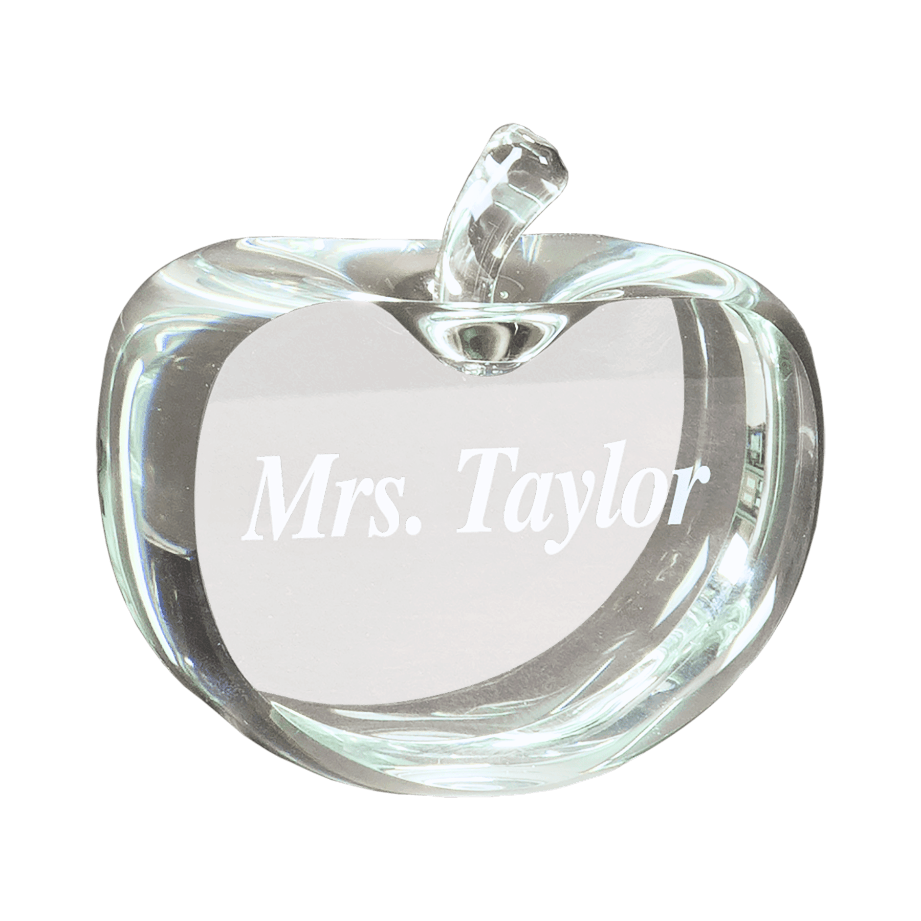 Laser Etched Crystal Apple Awards and Gifts - Custom Engraved Recognition