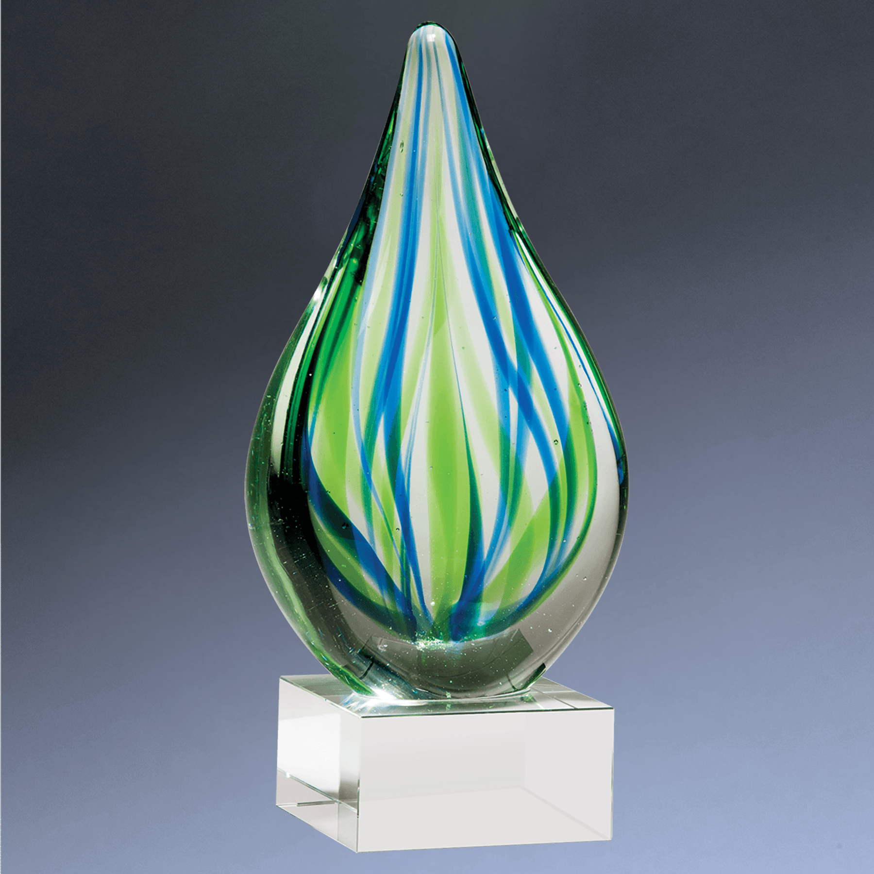 Hand-Blown Art Glass Award Sculptures | Personalized Engraving Apple Art Glass / Red / 3 1/4"(W) x 5 3/4"(H)