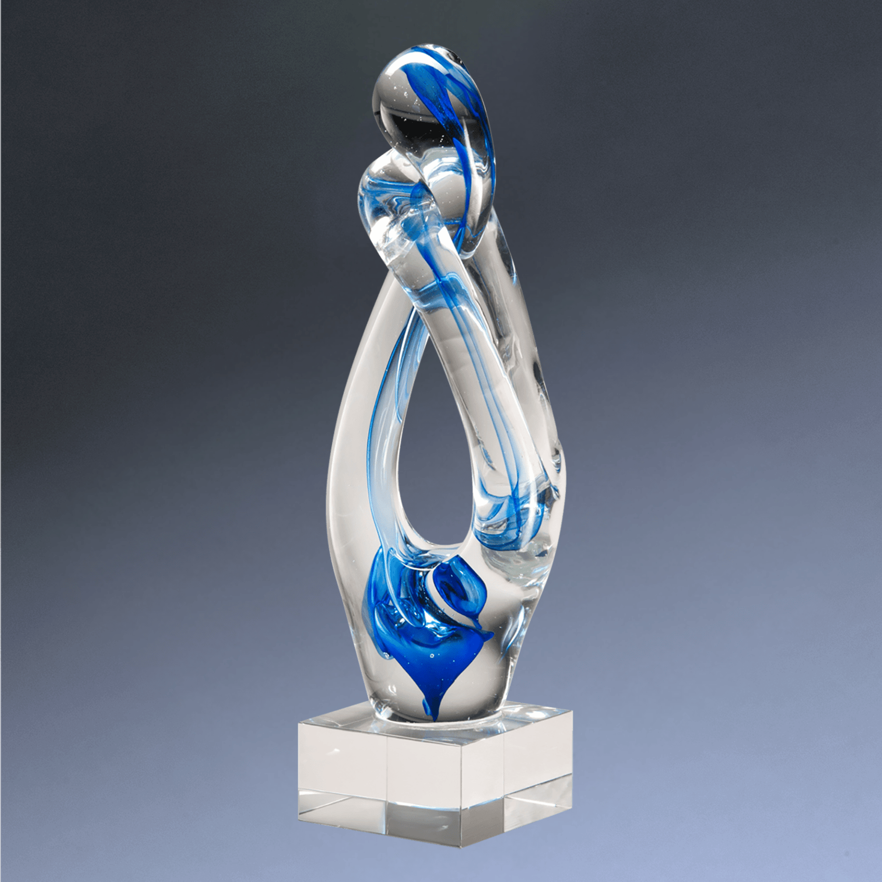 Hand-Blown Art Glass Award Sculptures | Personalized Engraving Apple Art Glass / Red / 3 1/4"(W) x 5 3/4"(H)