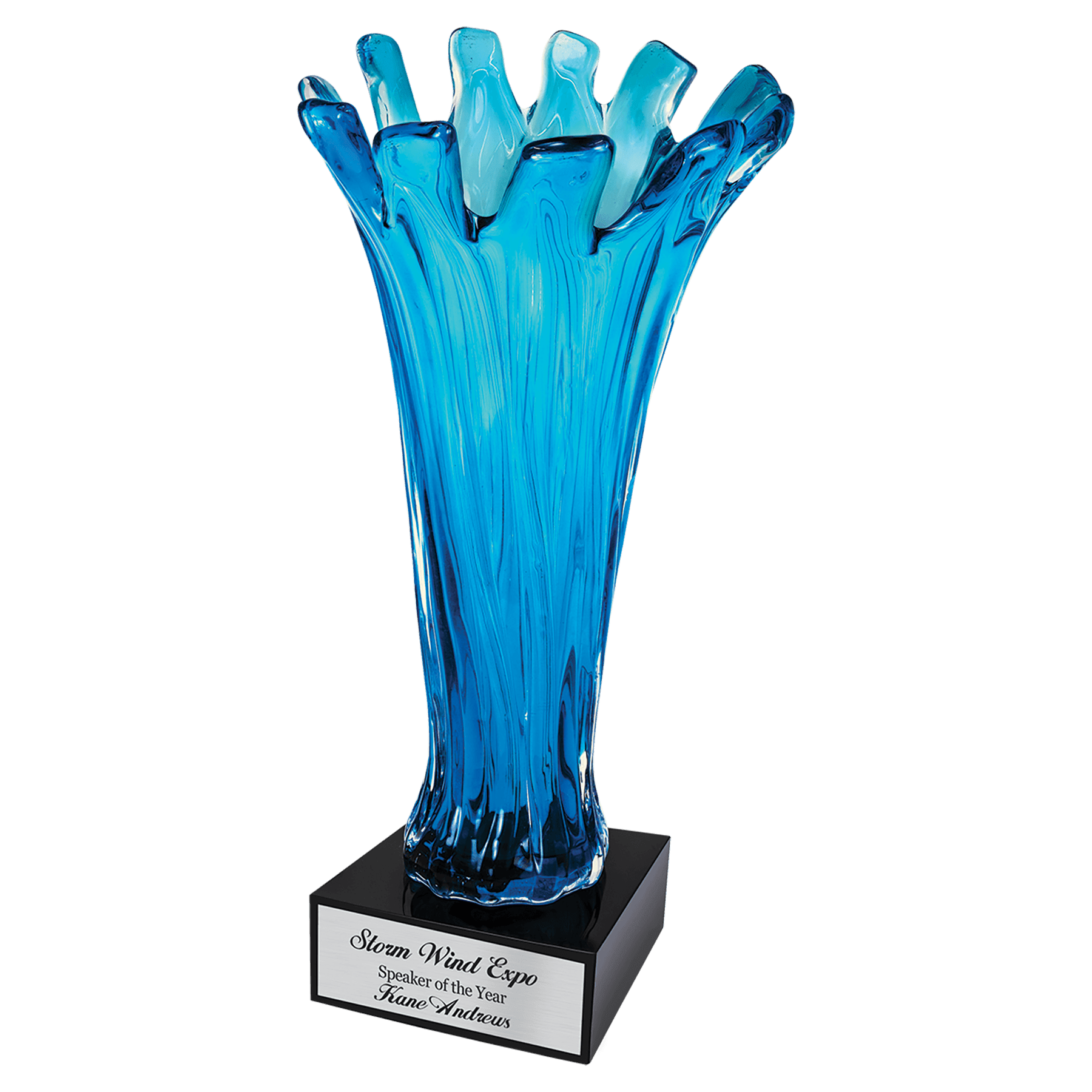Hand-Blown Art Glass Award Sculptures for Recognition and Decor