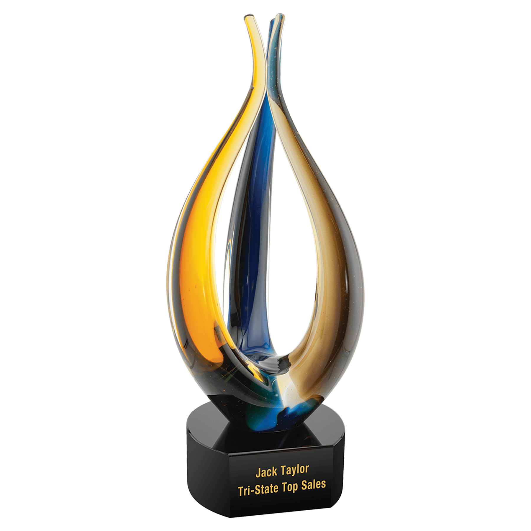 Hand-Blown Art Glass Award Sculptures for Recognition and Decor