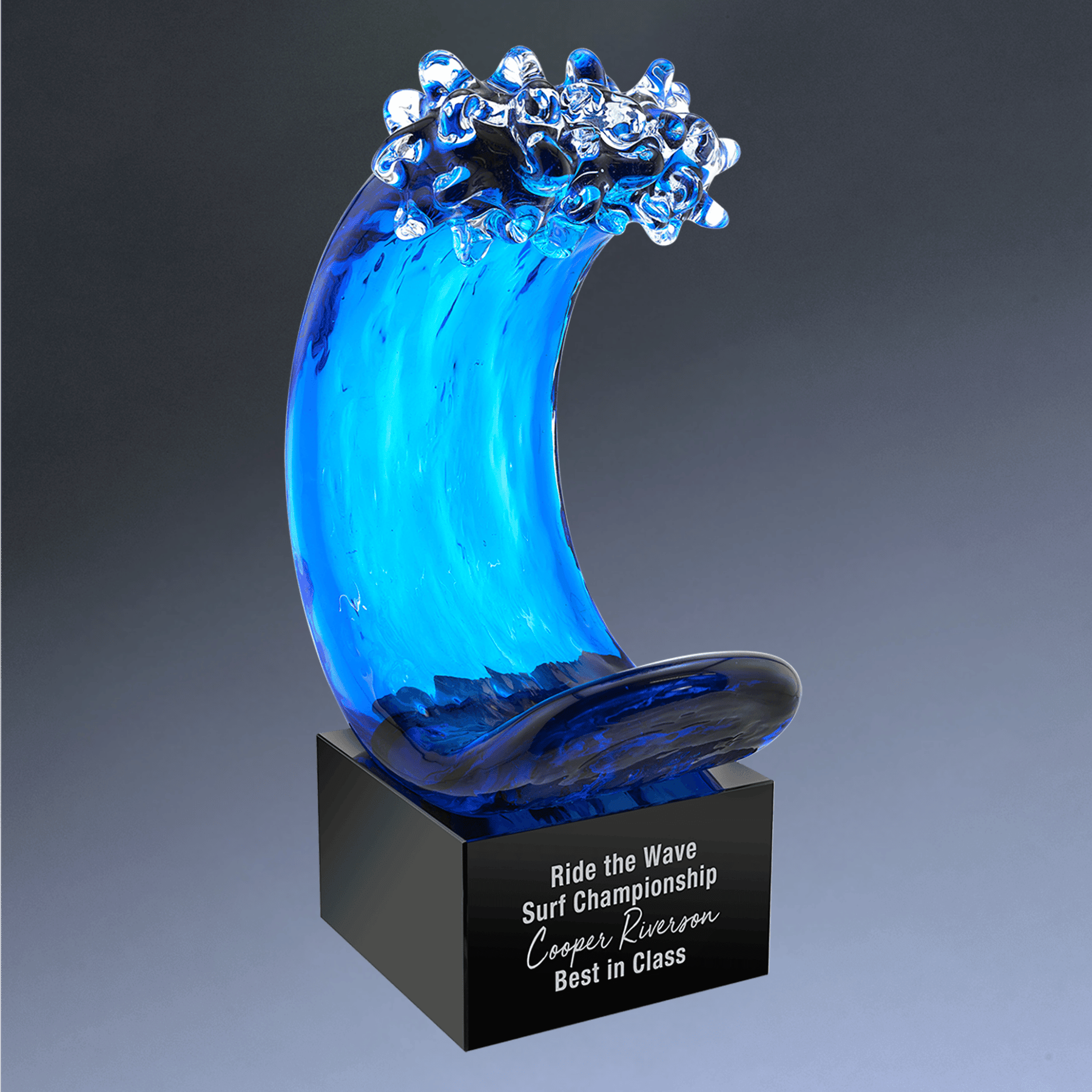 Hand-Blown Art Glass Award Sculptures | Personalized Engraving Apple Art Glass / Red / 3 1/4"(W) x 5 3/4"(H)