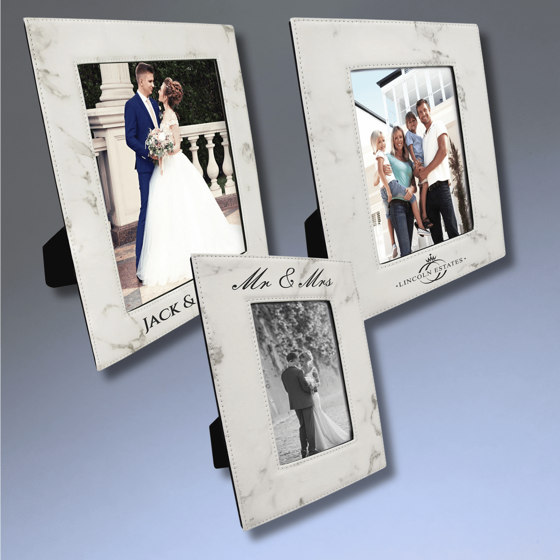 Personalized Leatherette Picture Frames – Custom Engraved Photo Display