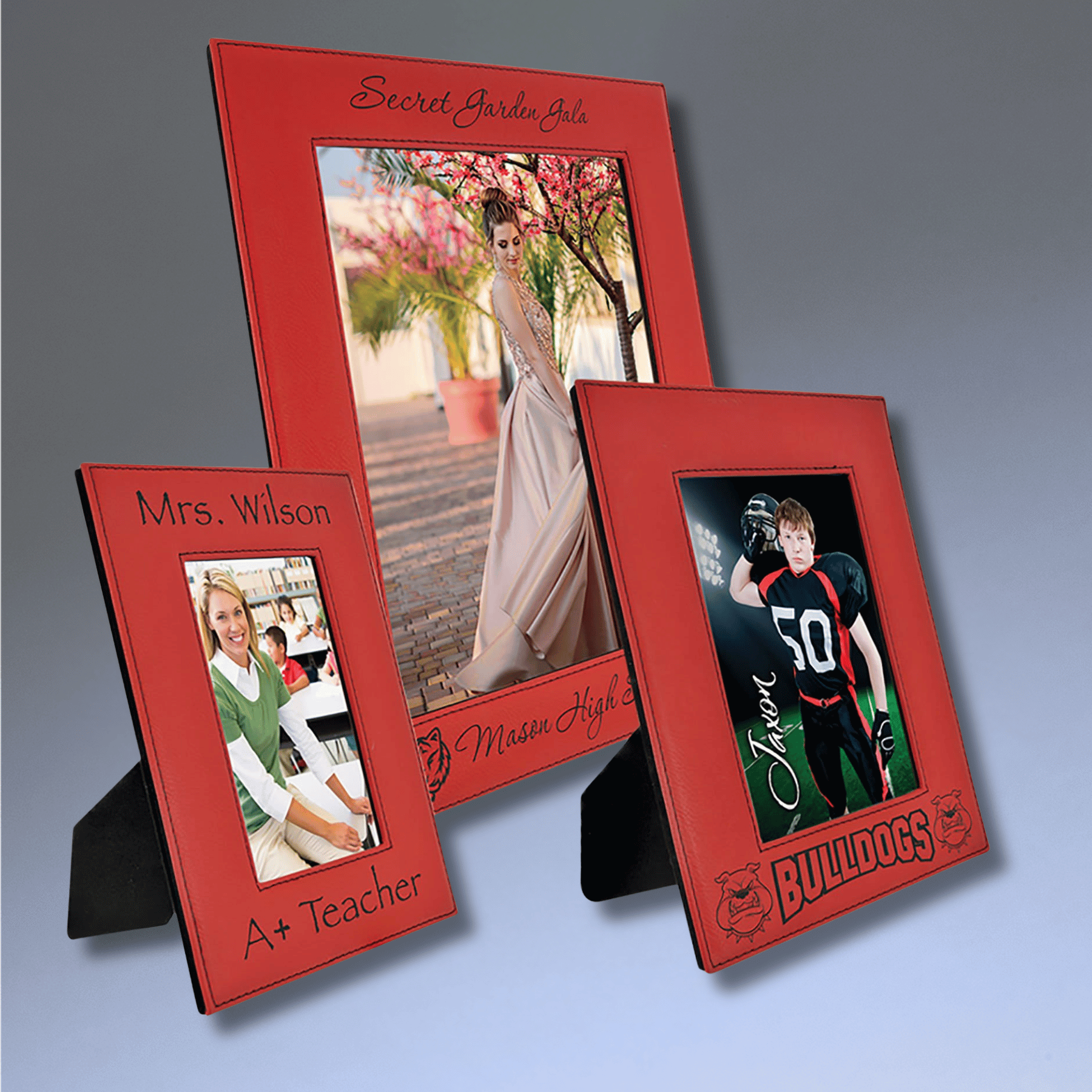 Personalized Leatherette Picture Frames – Custom Engraved Photo Display