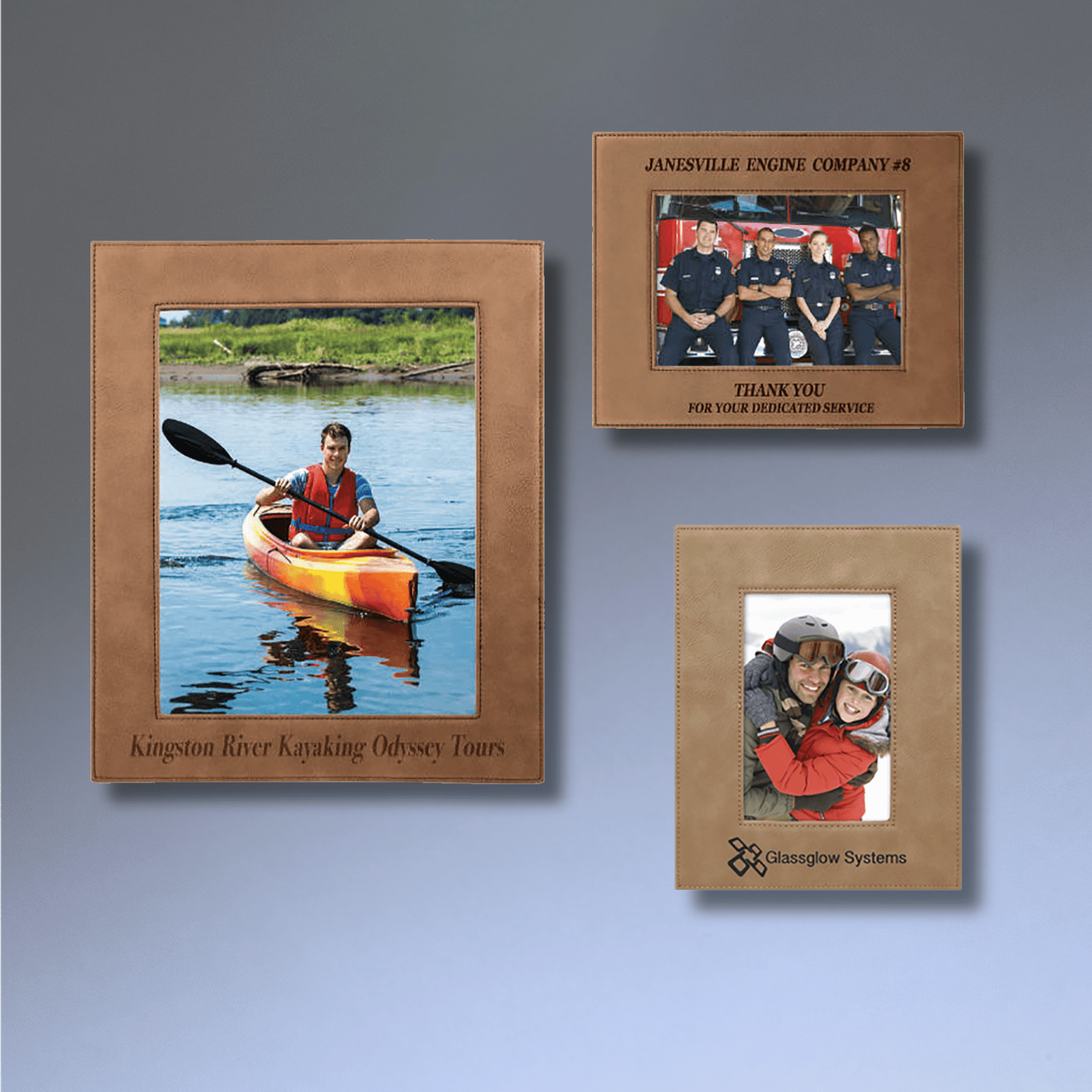 Personalized Leatherette Picture Frames – Custom Engraved Photo Display