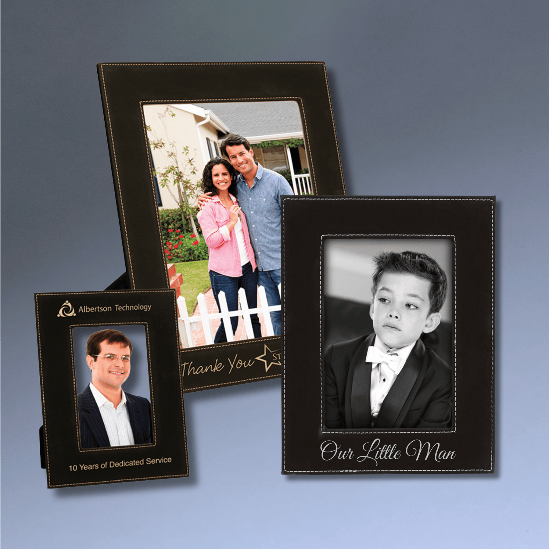 Personalized Leatherette Picture Frames – Custom Engraved Photo Display