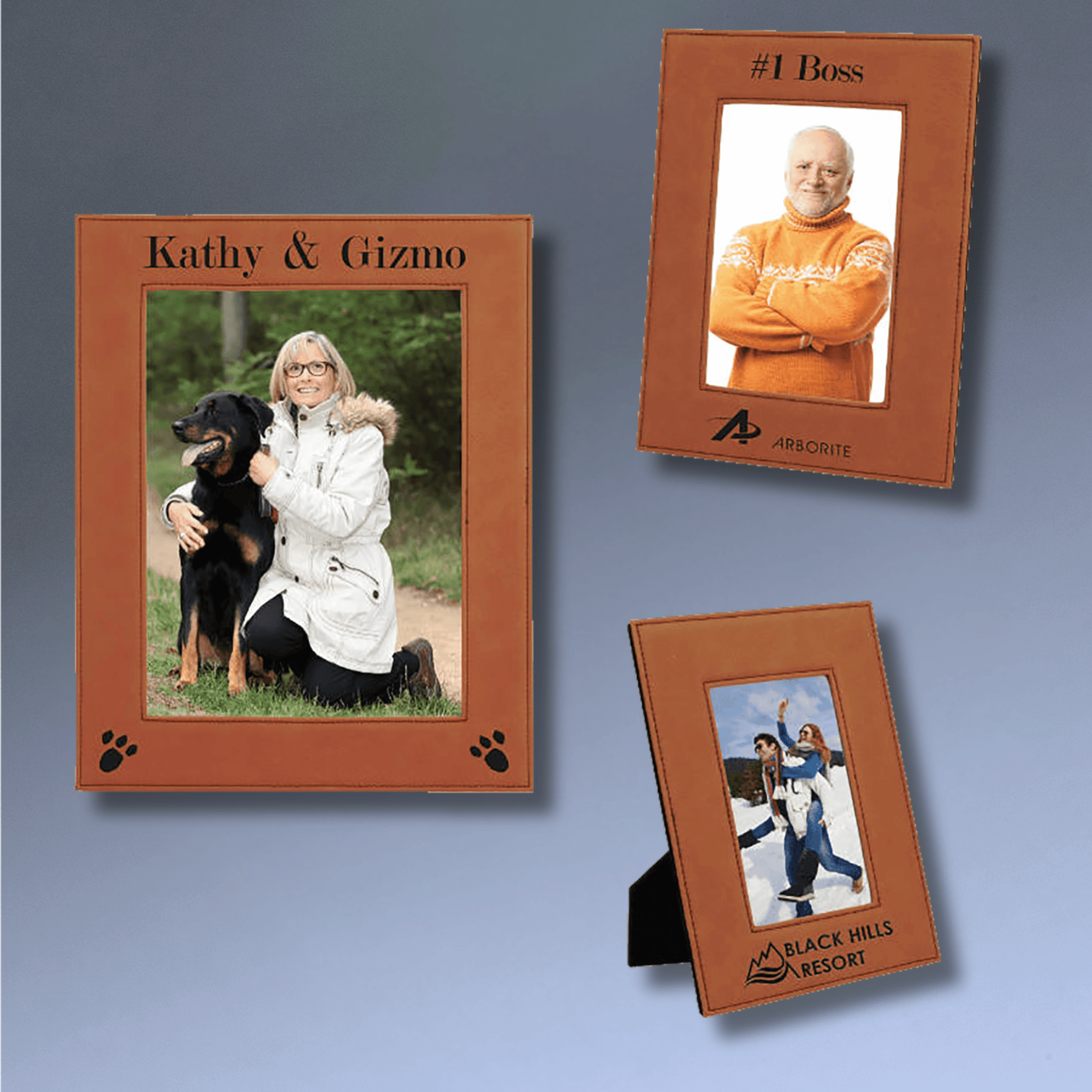 Personalized Leatherette Picture Frames – Custom Engraved Photo Display