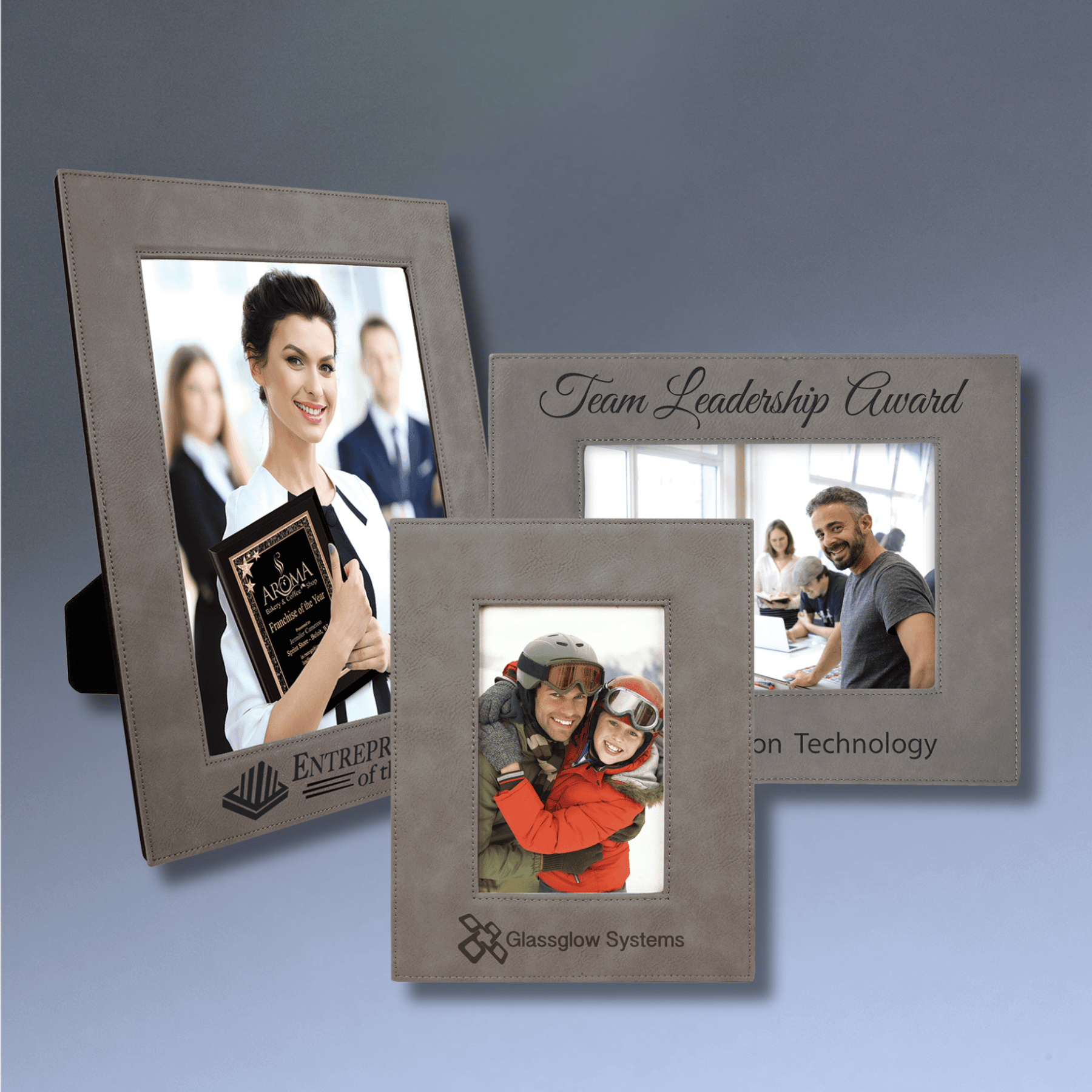 Personalized Leatherette Picture Frames – Custom Engraved Photo Display