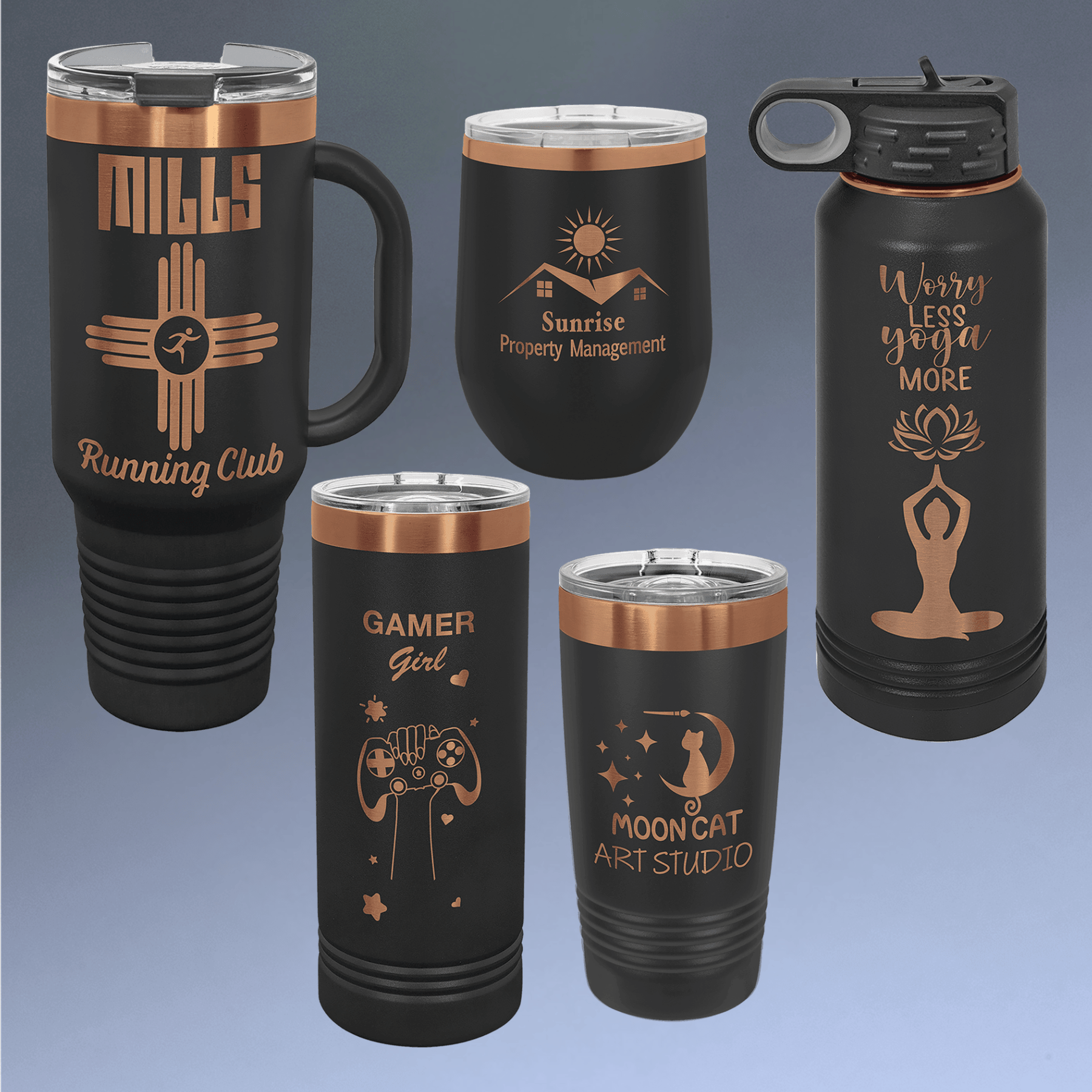 Ion Plated Insulated Tumblers and Water Bottles with Custom Engraving Water Bottle / White/Prism Engraving / 32 oz.
