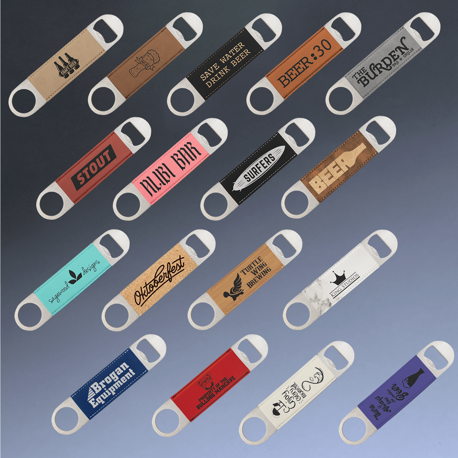 Personalized Extra Long Bottle Openers - Bar Style with Wide Ring