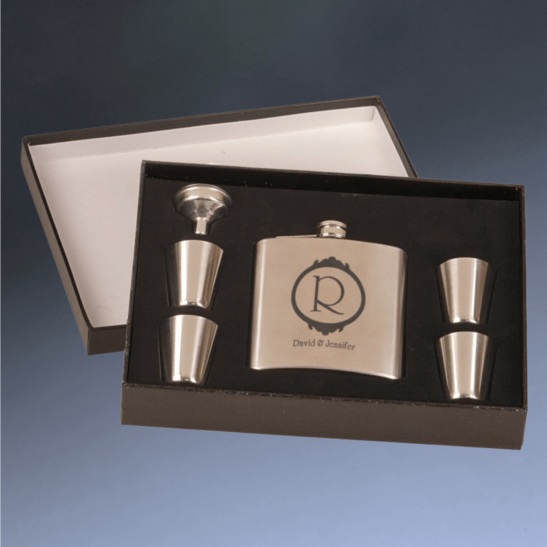 Personalized Flask Gift Sets – Custom Engraving with Funnel & Shot Glasses