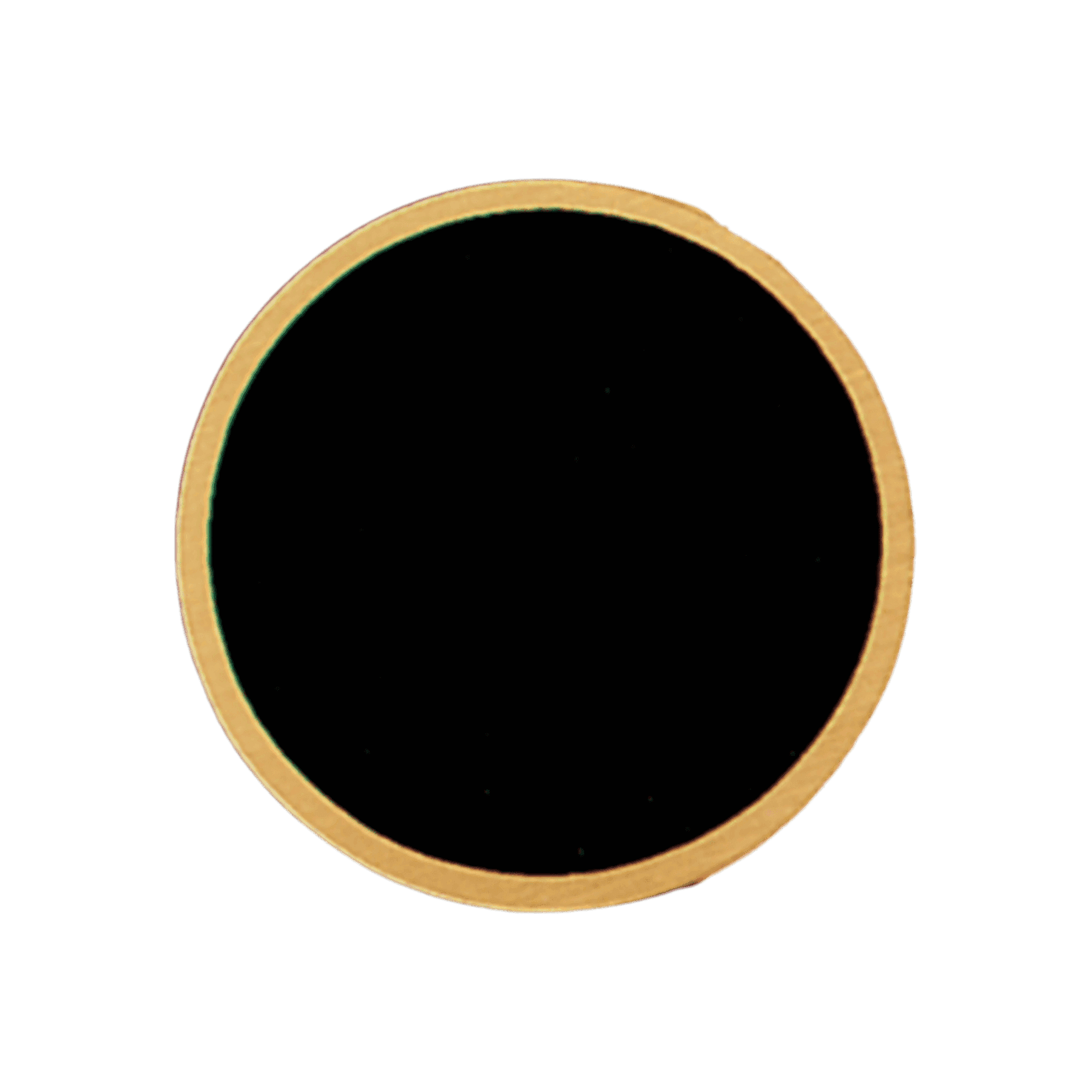 Custom Engraved Brass Identification Plates with Gold Border Round / 2"