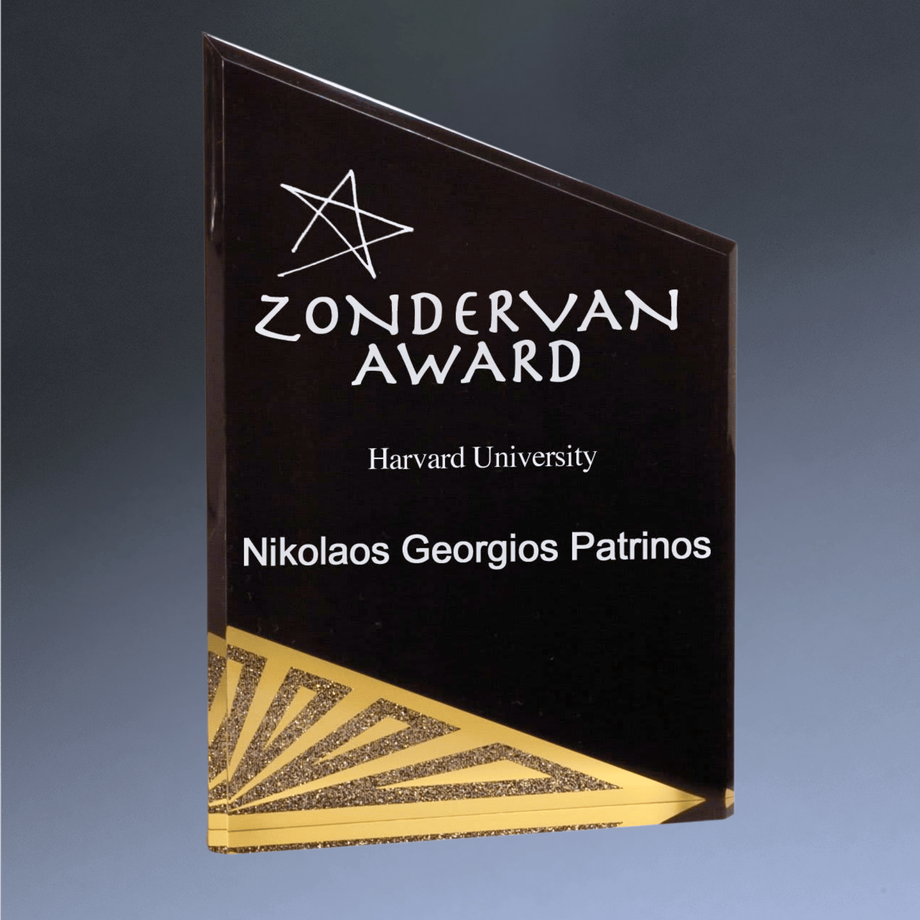 Black Diamond Acrylic Awards - Elegant Black & Gold Acrylic Displays Peak / 4" x 6"