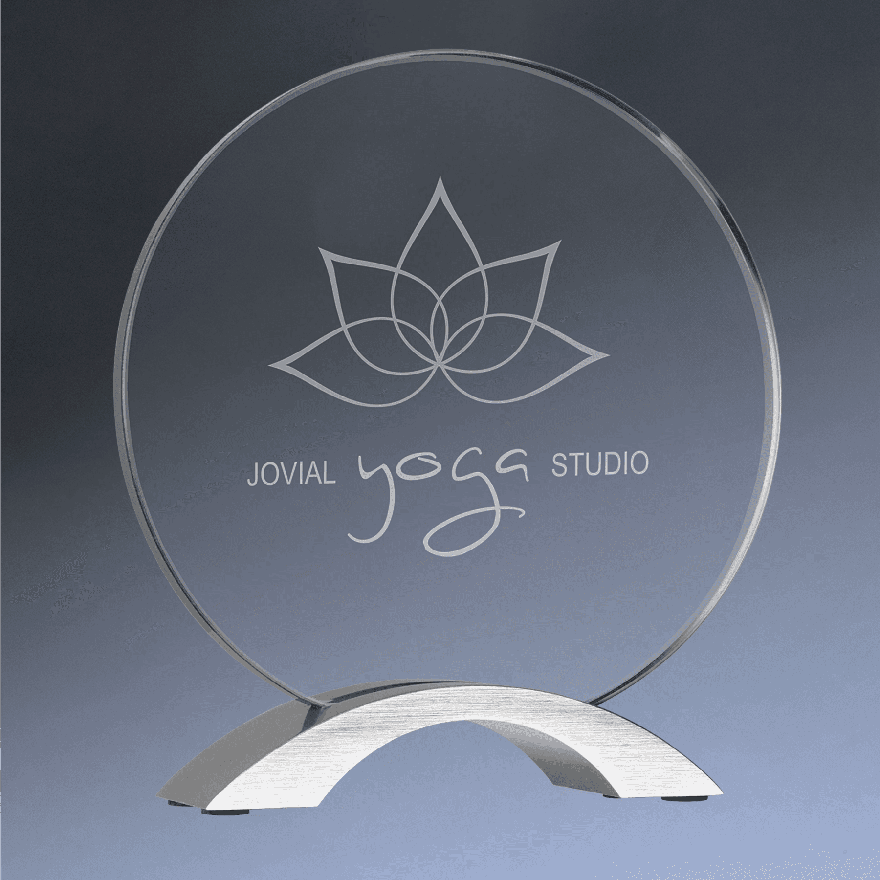 Cosmic Acrylic Awards with Silver Base with Custom Engraving Round / 7 1/4"