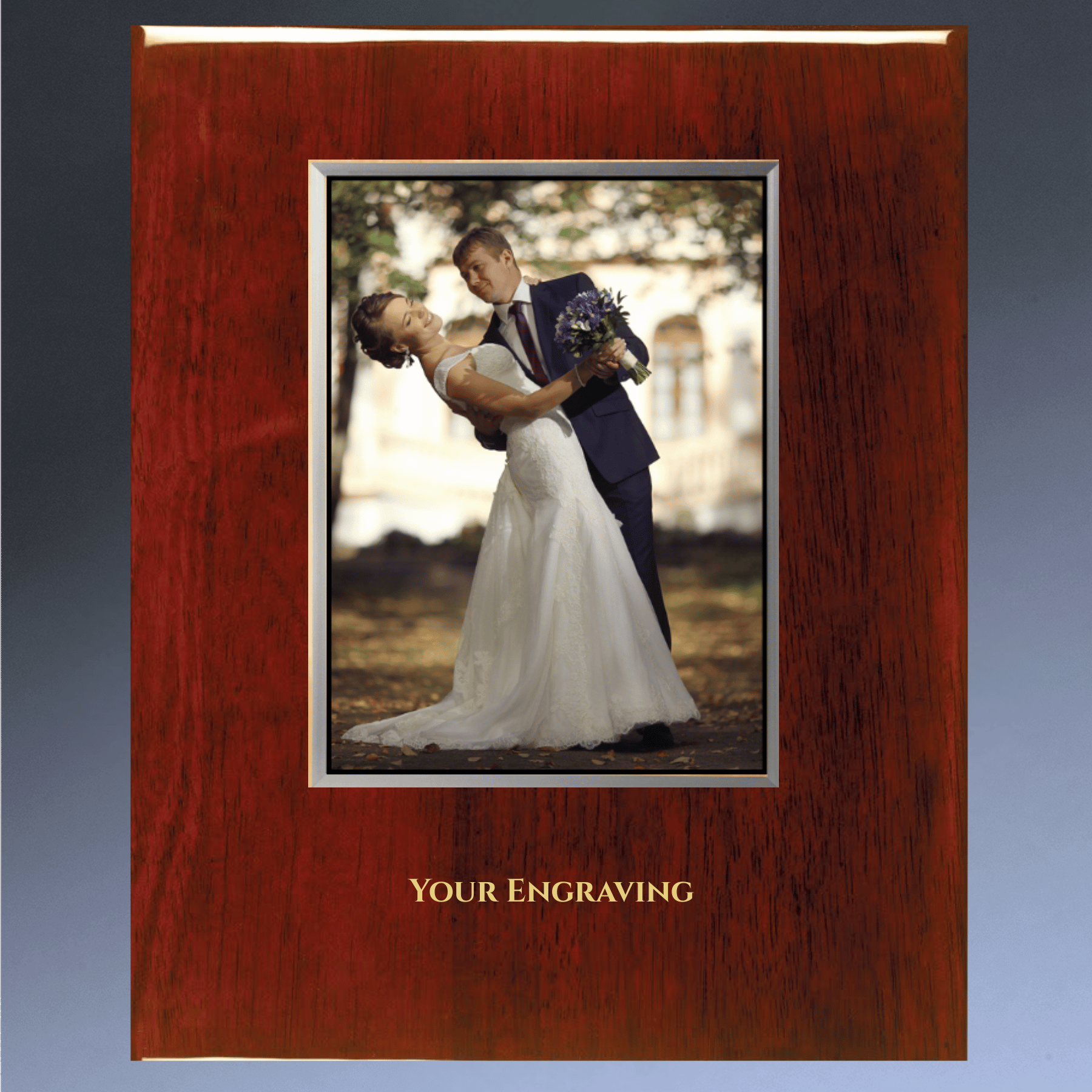 Piano Finish Teakwood Plaque Boards for Custom Awards and Displays Rosewood Piano Finish / Square / 6" x 8"
