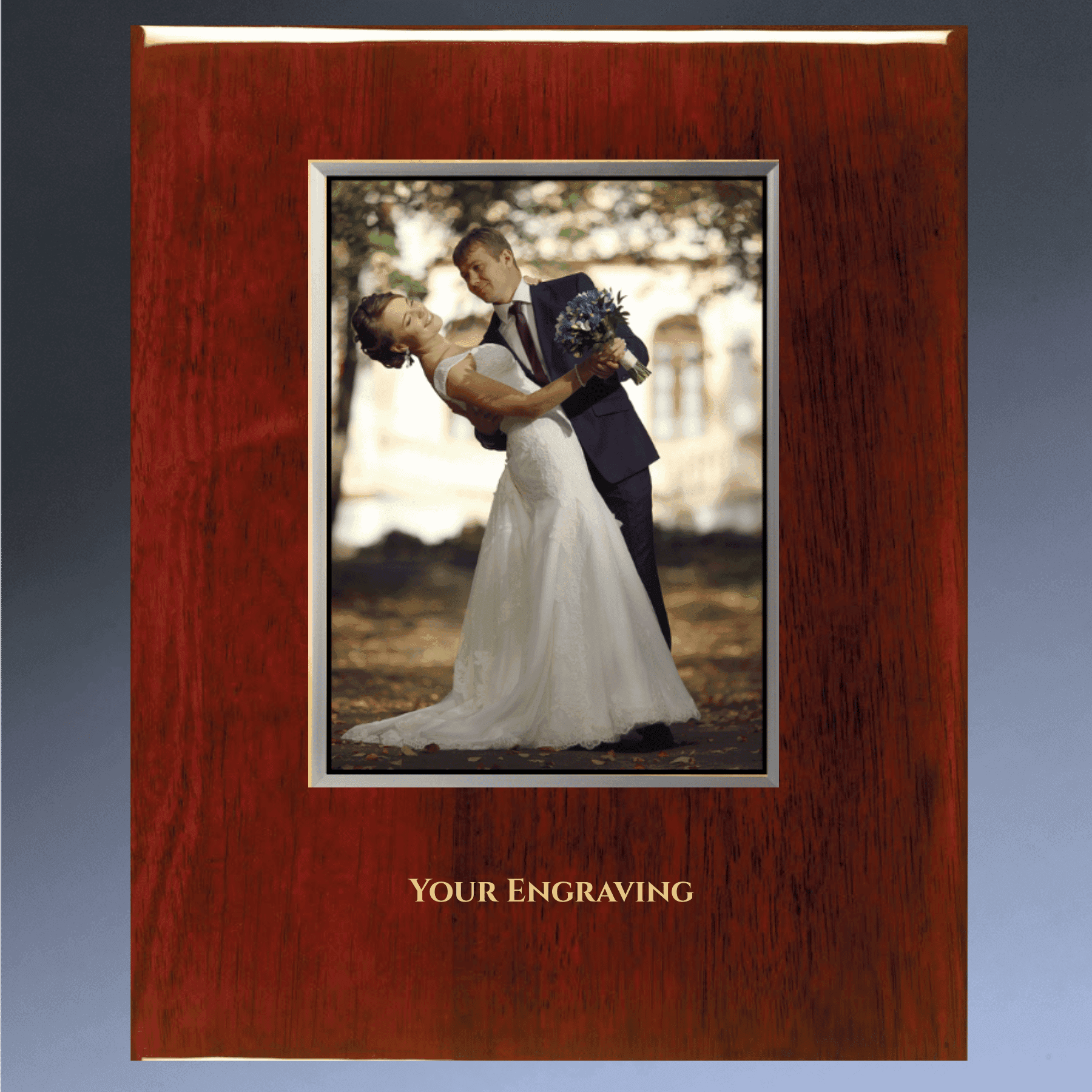 Piano Finish Teakwood Plaque Boards for Custom Awards and Displays Rosewood Piano Finish / Square / 6" x 8"