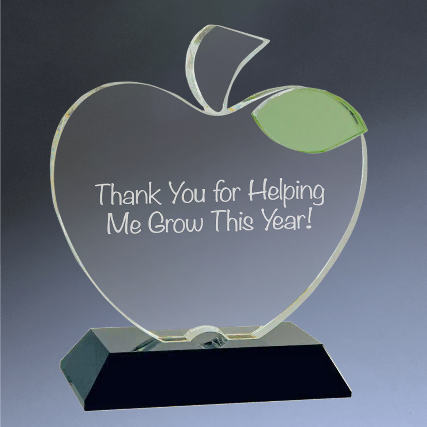 Laser Etched Crystal Apple Awards and Gifts - Custom Engraved Recognition