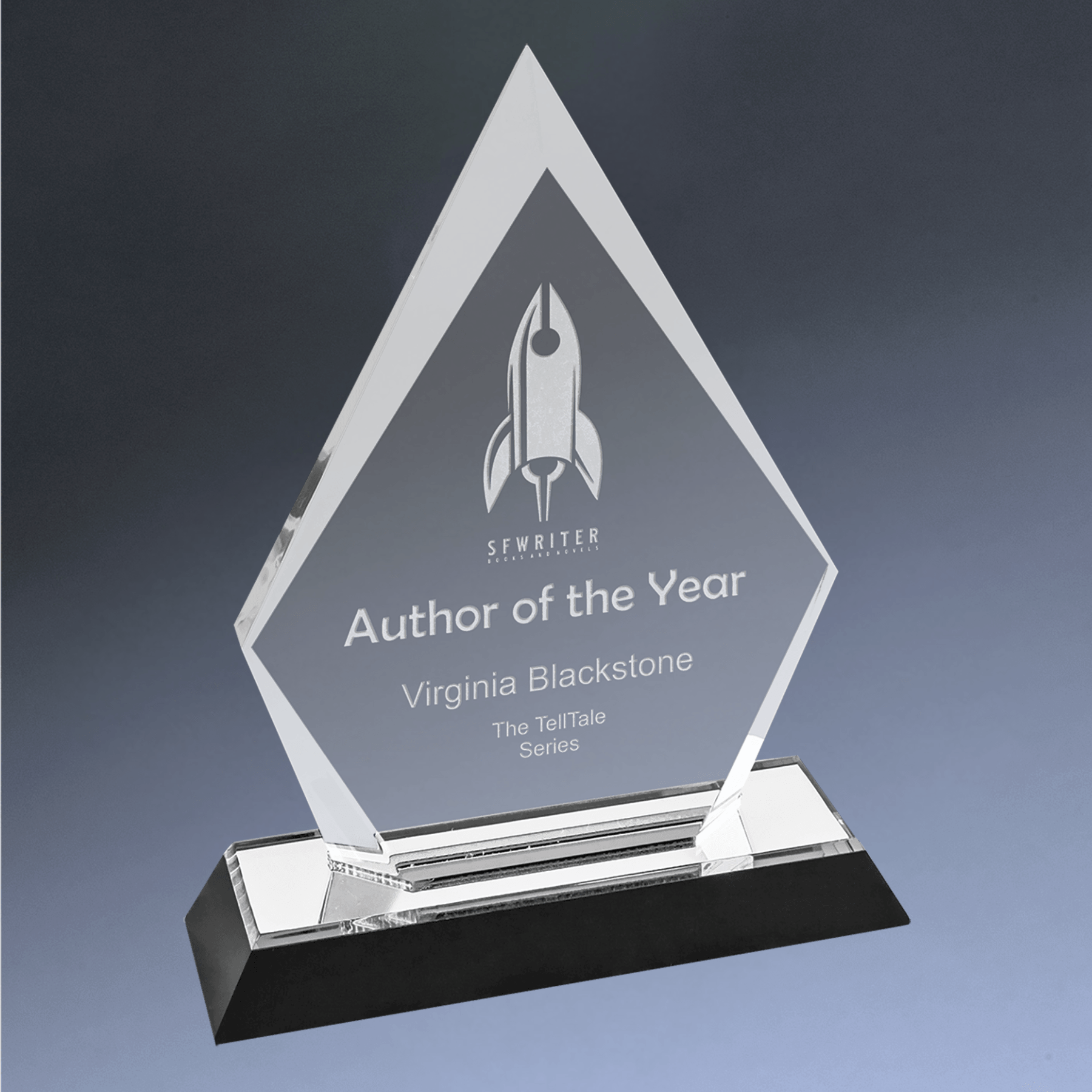 Impress Acrylic Awards with Color Mirror Base and Custom Engraving Arrow Point / Silver / 5 1/2" x 7"