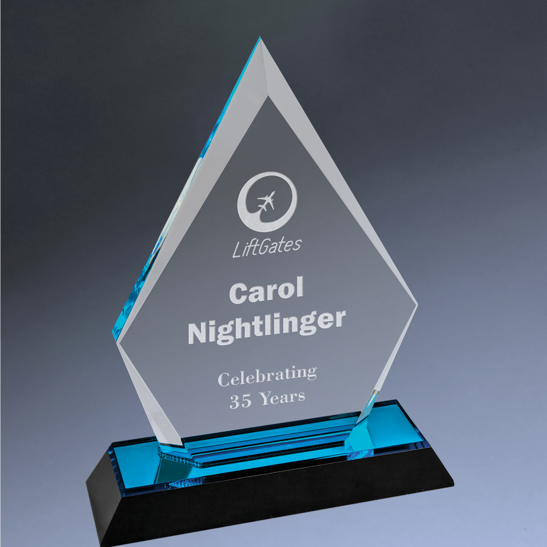 Impress Acrylic Awards with Color Mirror Base - Personalized Awards for Excellence