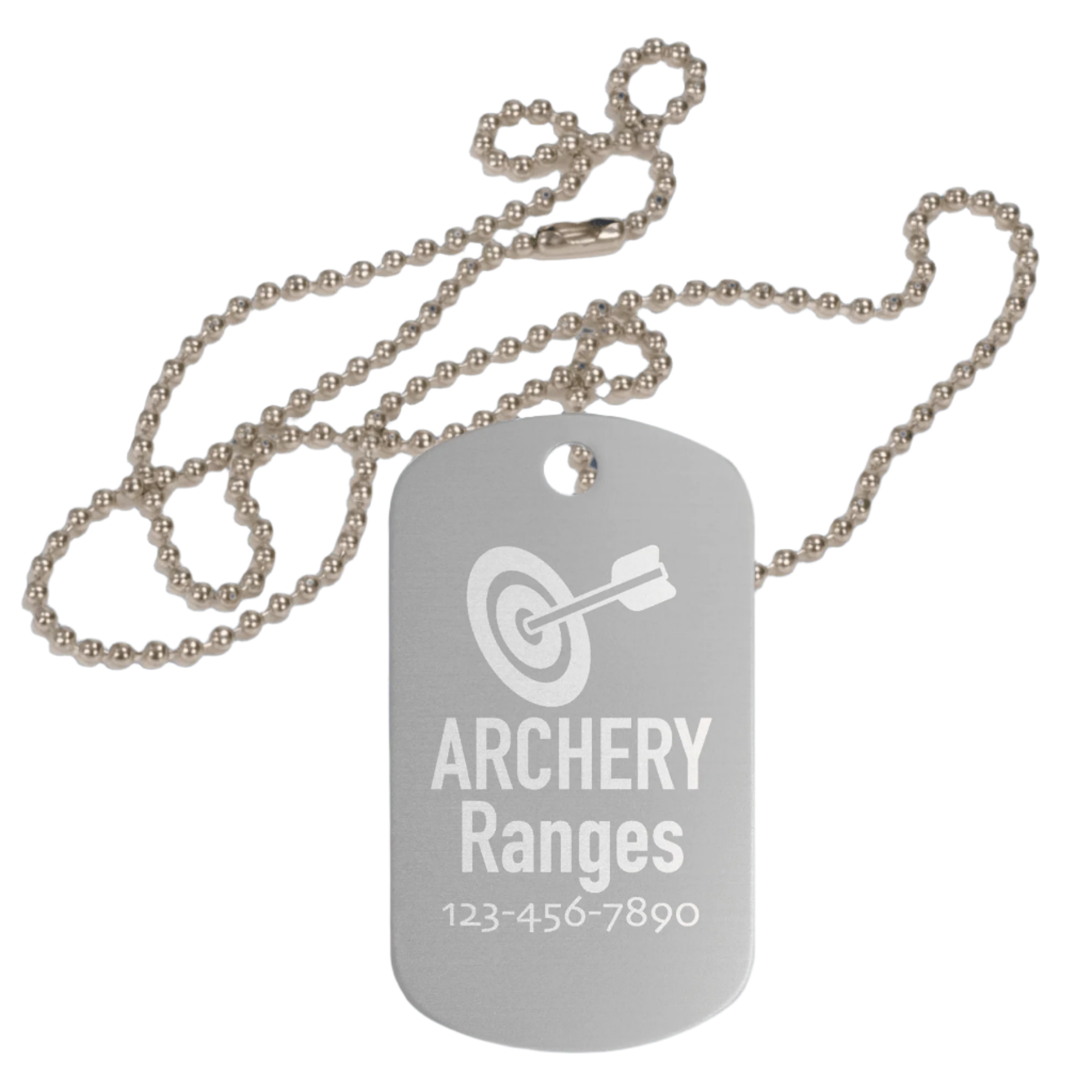 Personalized GI Style Dog Tags – Color-Sealed Anodized Aluminum Silver / With 30" Silver Chain
