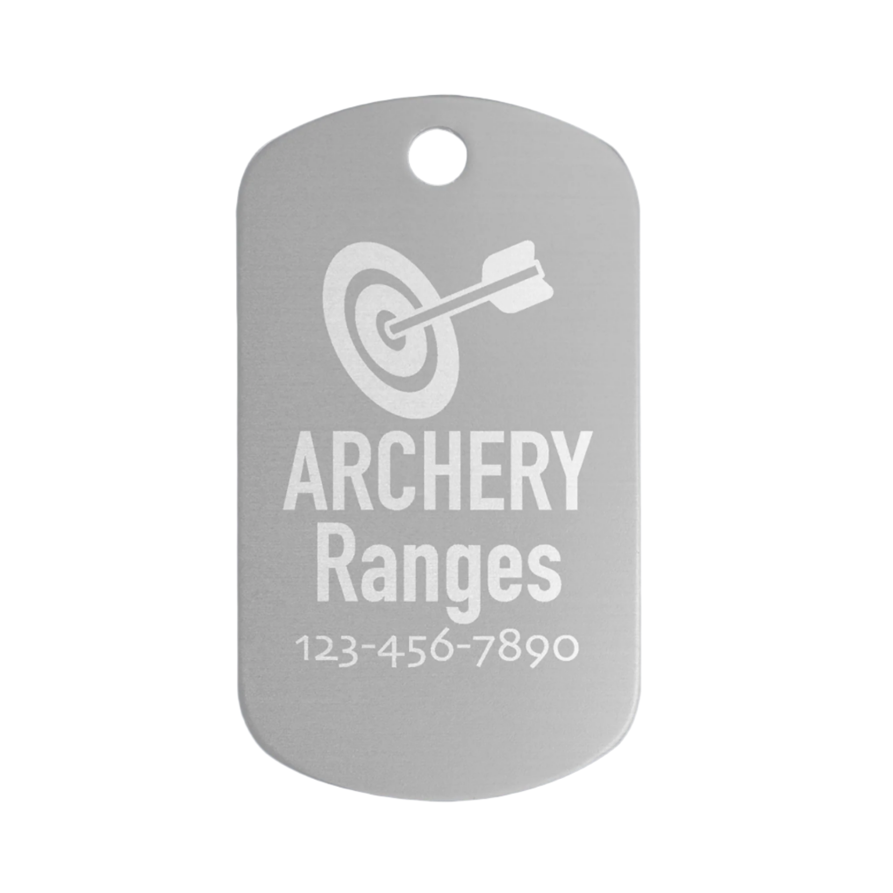 Personalized GI Style Dog Tags – Color-Sealed Anodized Aluminum Silver / None