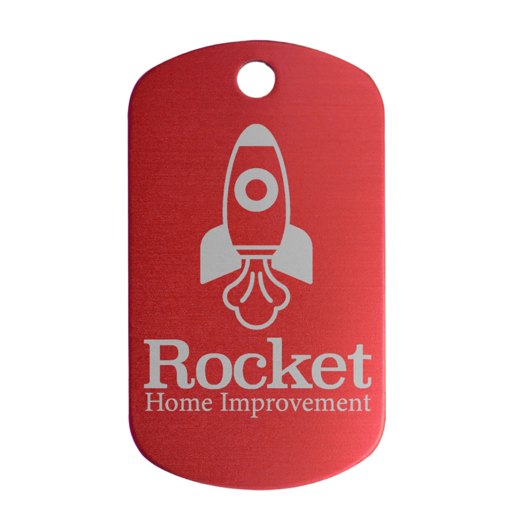 Personalized GI Style Dog Tags – Color-Sealed Anodized Aluminum Red / None