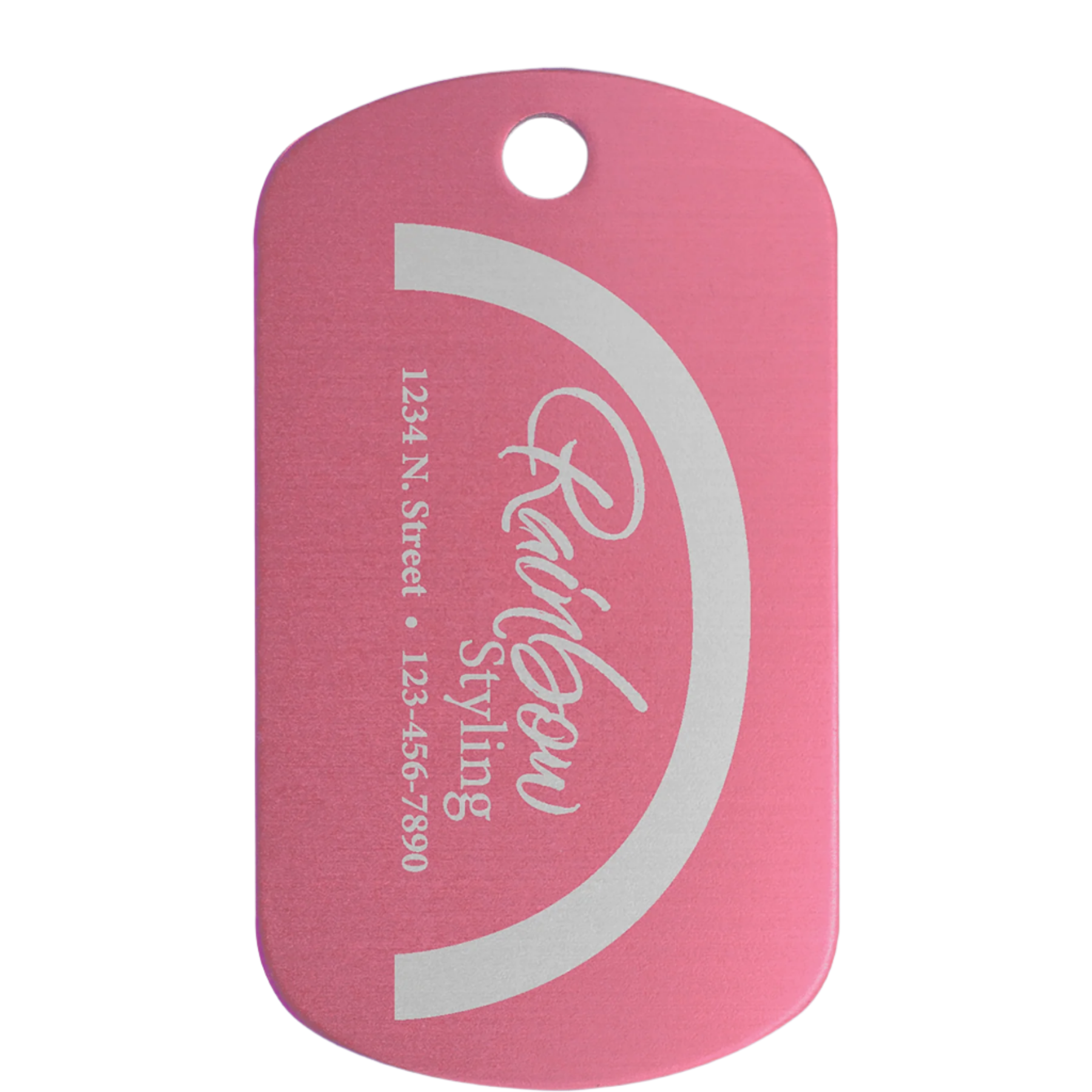 Personalized GI Style Dog Tags – Color-Sealed Anodized Aluminum Pink / None