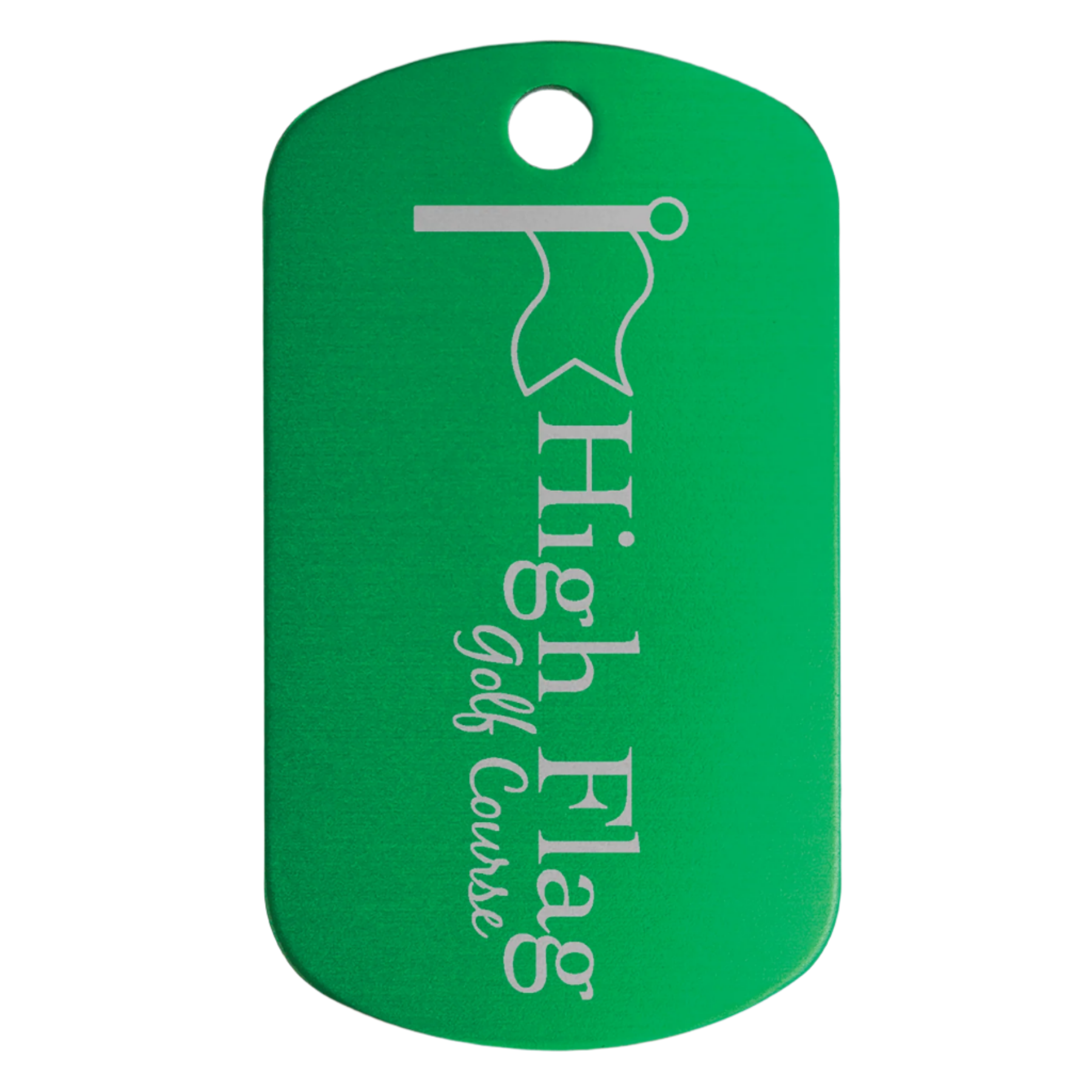 Personalized GI Style Dog Tags – Color-Sealed Anodized Aluminum Green / None
